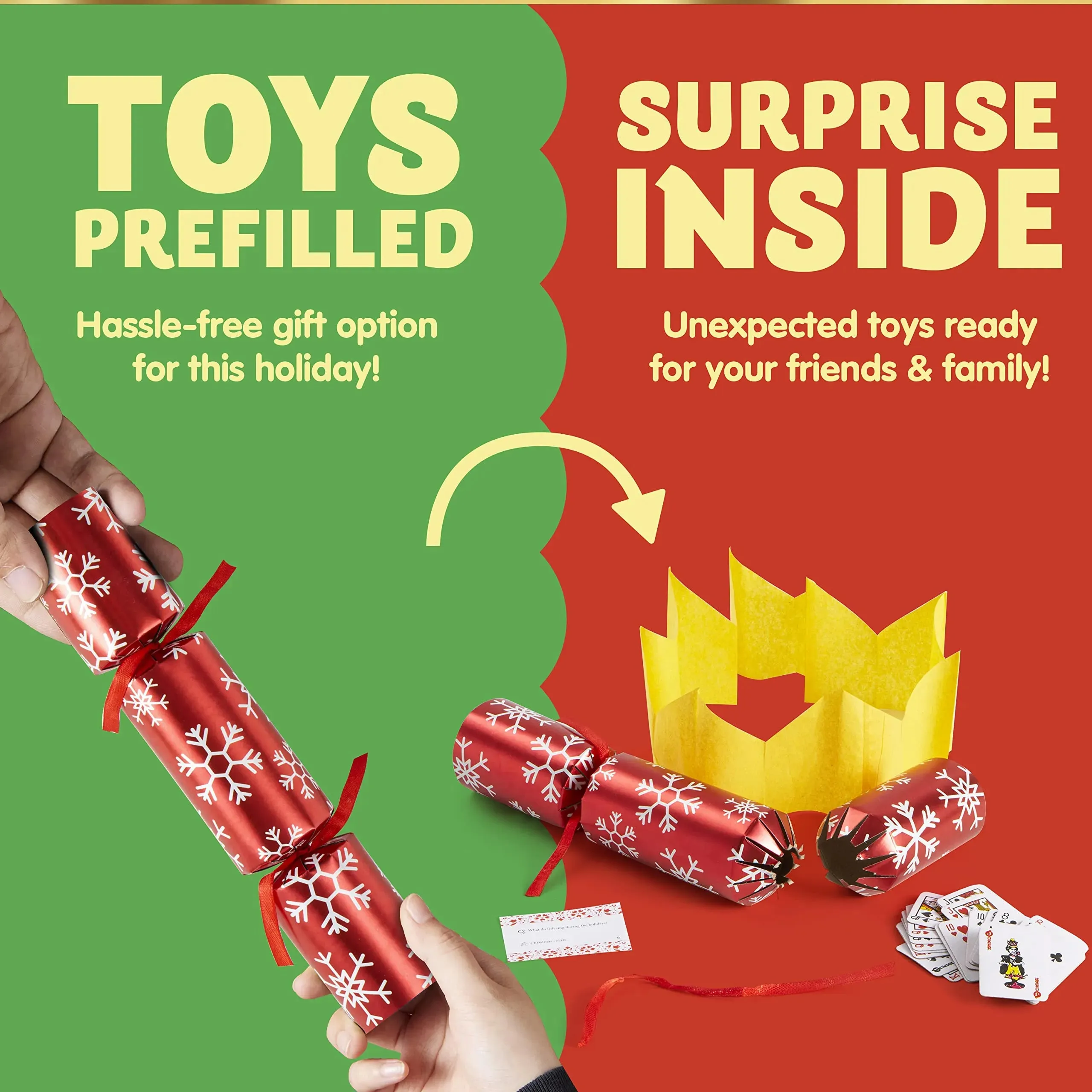 10in Christmas No Snap Party Favor (Red & Green)