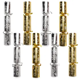 10in Snowflake Christmas No-Snap Party Favor (Gold & Silver), 8 Pcs