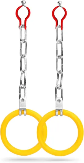 2 Clamping Hoops Gymnastic Bar - Monkey Ring Outdoor Backyard Ninja Line Accessories Set, Durable Ninja Rings, Gymnastic Rings, Ring Bell, Equipment for Kids - ACCSLGYMBAR20