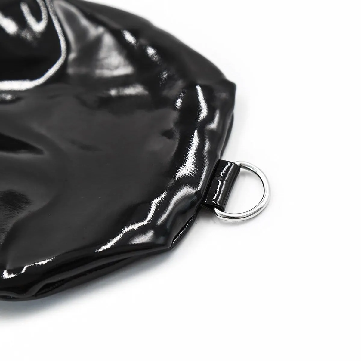 2328MQ      Locking Black Patent Bondage Mittens