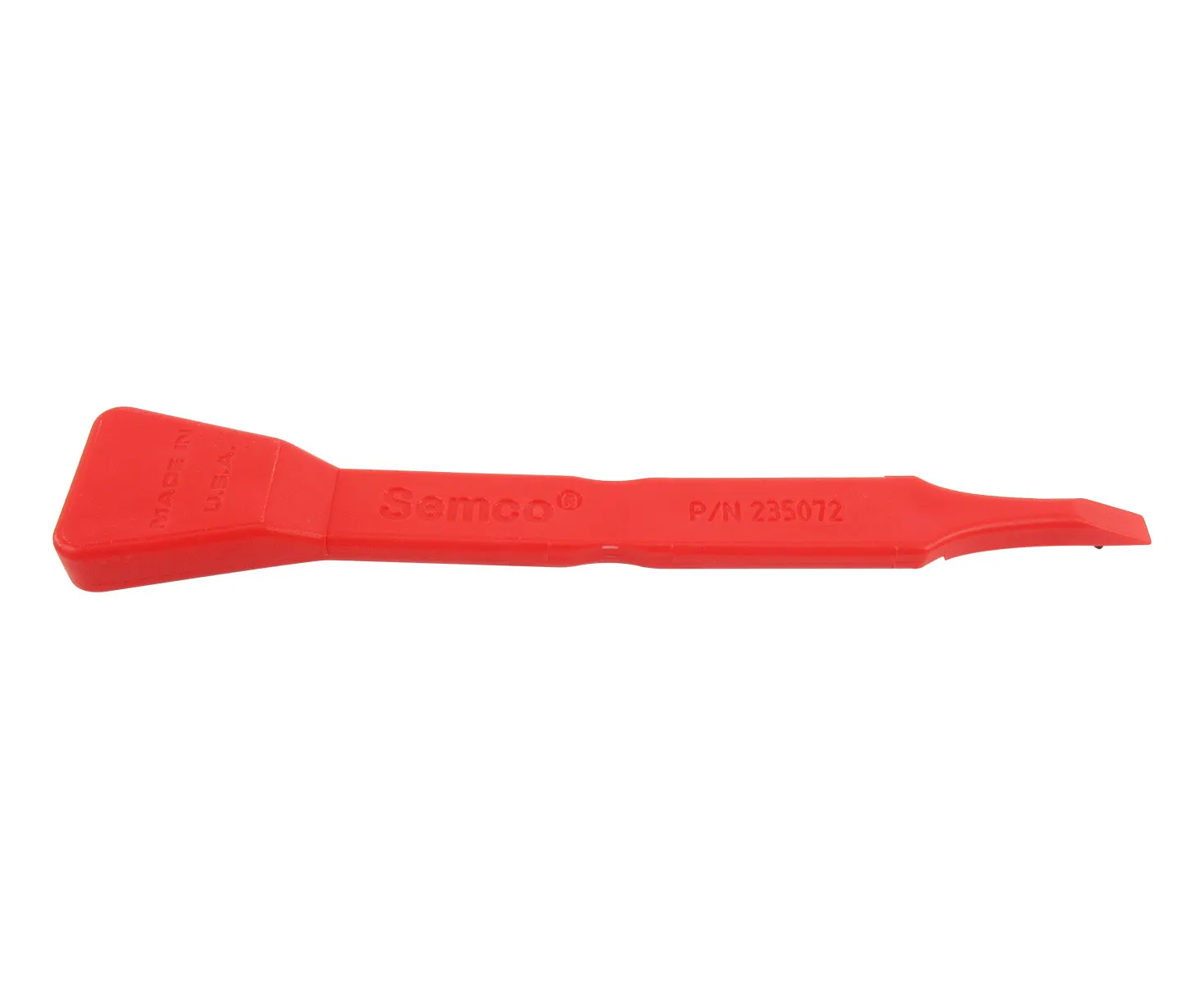 235072 Red Ergonomic 6.70" Double Edge (0.20" & 1.20") Celcon Plastic Sealant Scraper