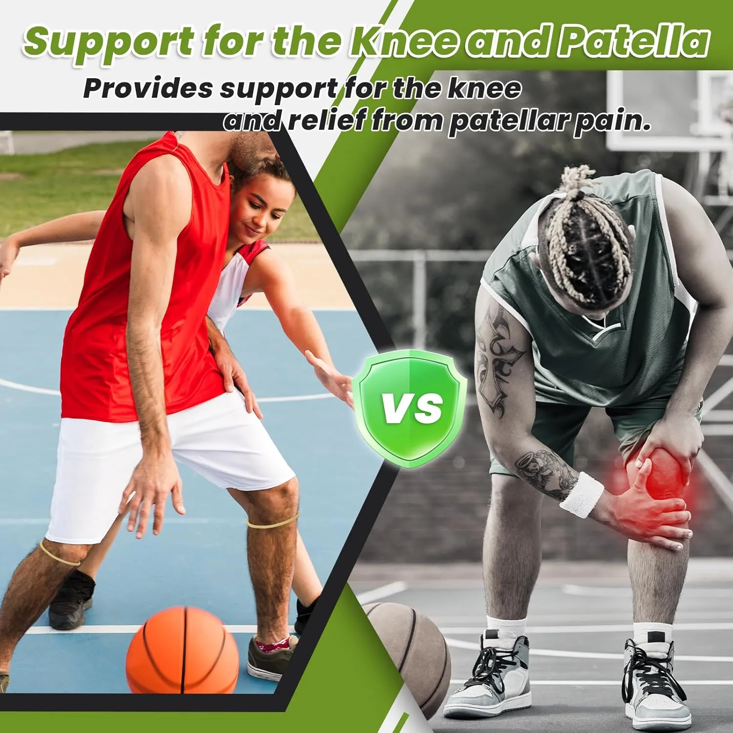 2PCS Patellar Tendon Knee Strap Knee Band for Knee Pain Relief Patella Knee Band for Basketball Running Sports Breathable Patellar Tendon Support Strap