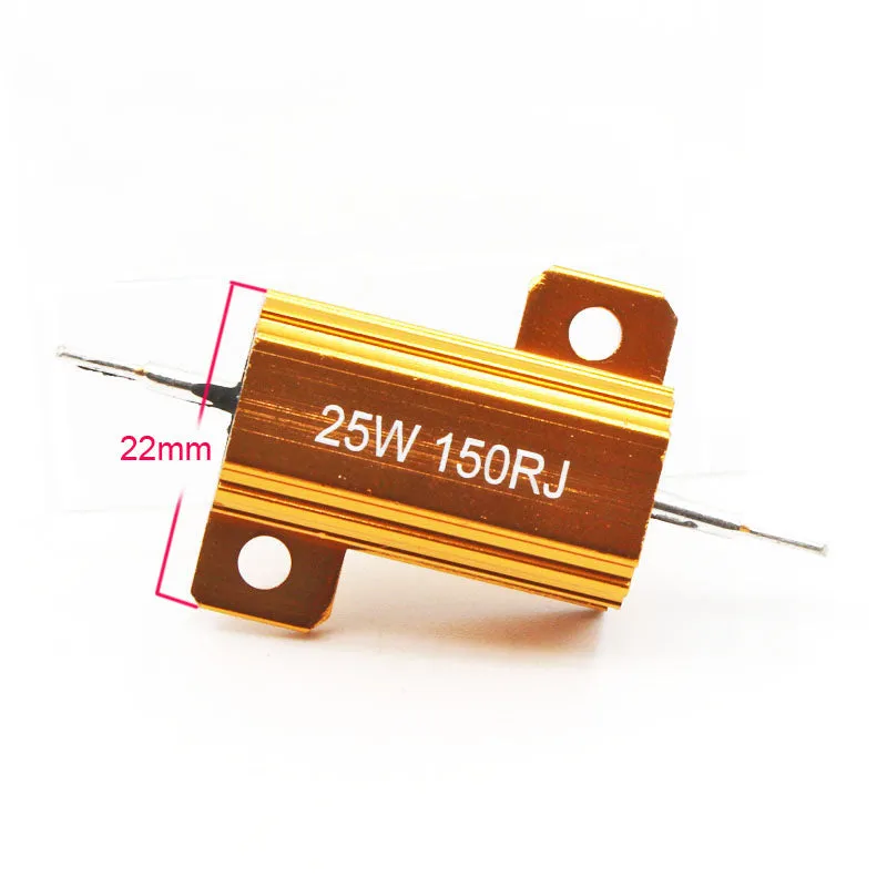 2pcs RX24 25W Aluminium Housed High Power Resistor Metal Shell Heatsink Resistance 0.1 0.5 1 10 20 30 50 Ohm Multiple Values