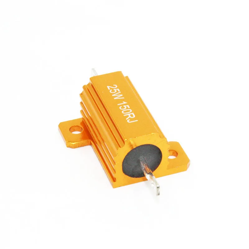 2pcs RX24 25W Aluminium Housed High Power Resistor Metal Shell Heatsink Resistance 0.1 0.5 1 10 20 30 50 Ohm Multiple Values