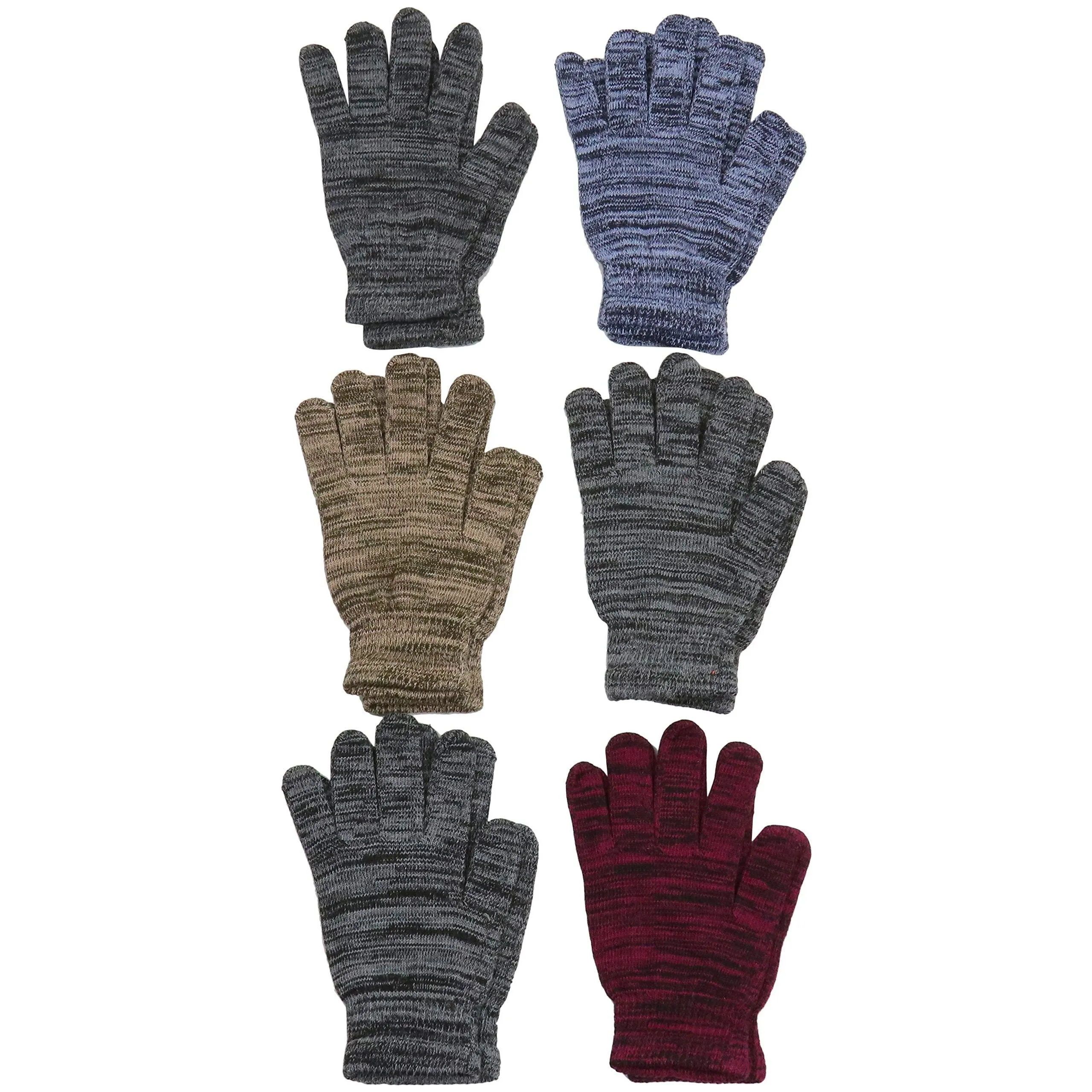 6-Pack: ToBeInStyle Men's Assorted Acrylic Winter Gloves