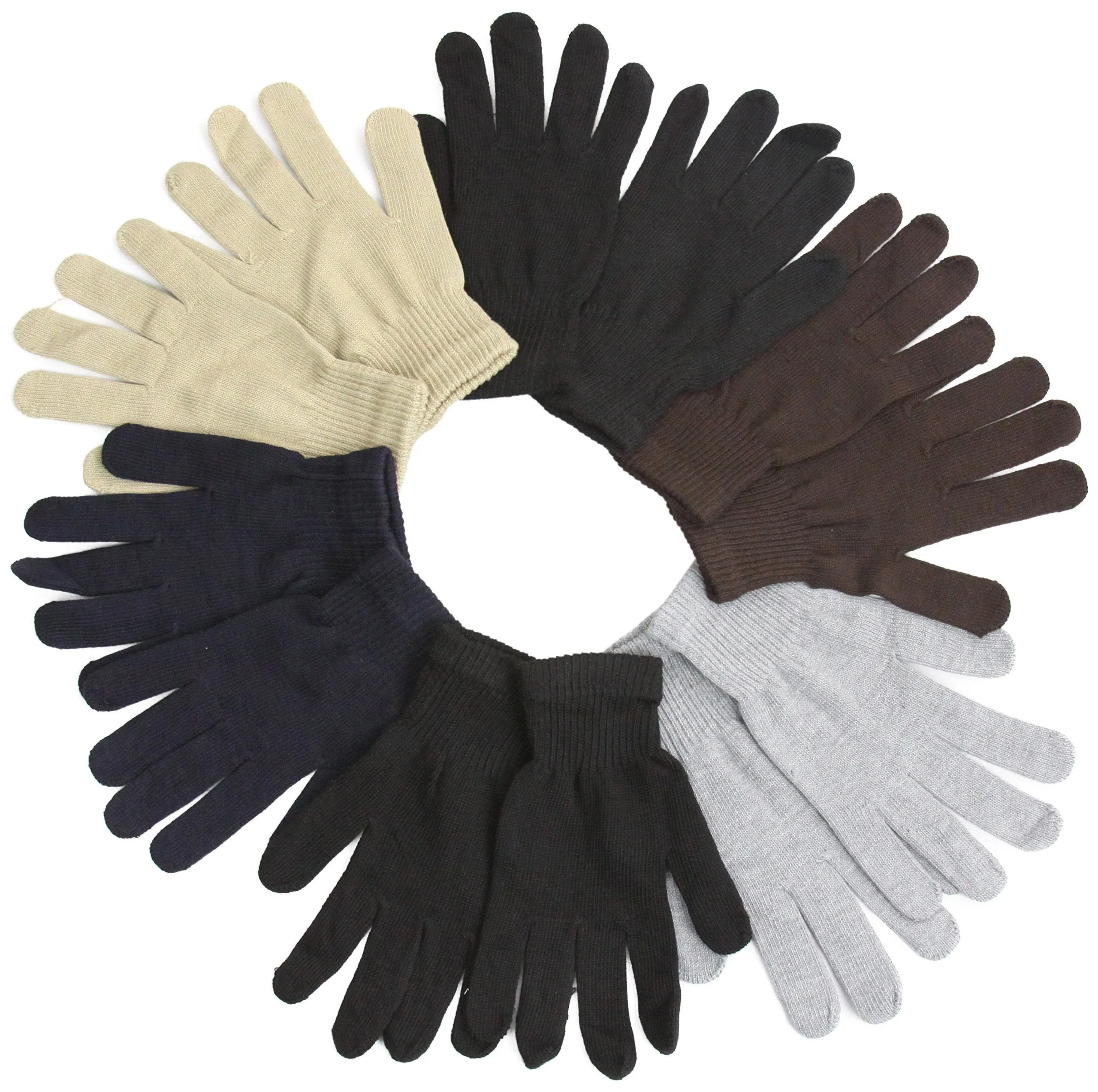 6-Pack: ToBeInStyle Men's Assorted Acrylic Winter Gloves
