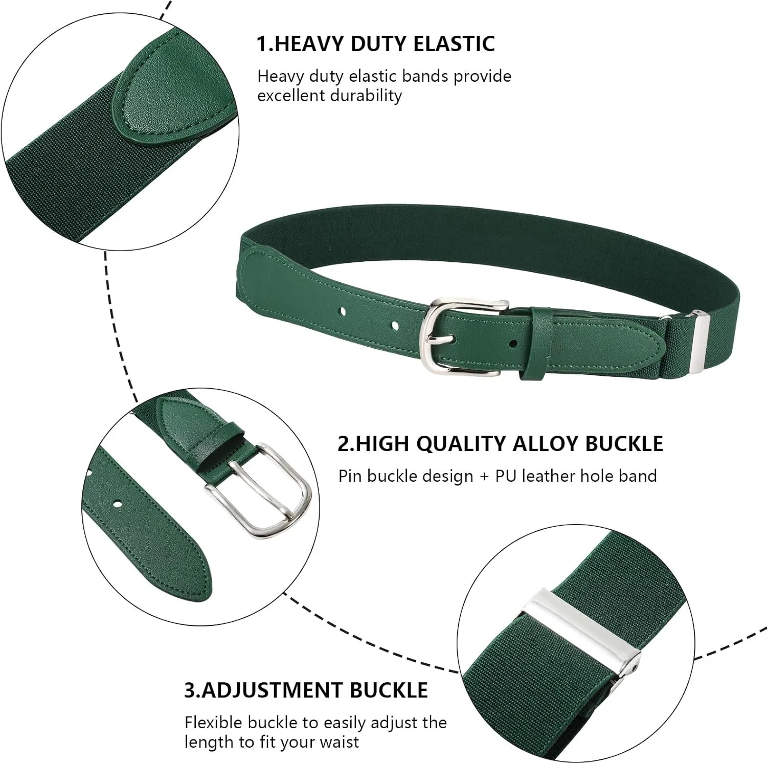 AWAYTR Adult and Youth Baseball Belt - Elastic Adjustable Softball Uniform Belts for Kids Boys and Girls