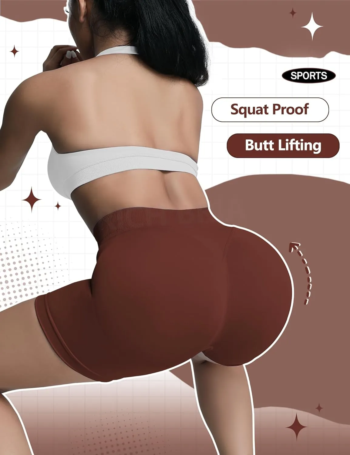 Butt Lifting Impact Shorts for Women Hidden Scrunch Booty Lift Gym Yoga Shorts Seamless Tummy Control 4.5"