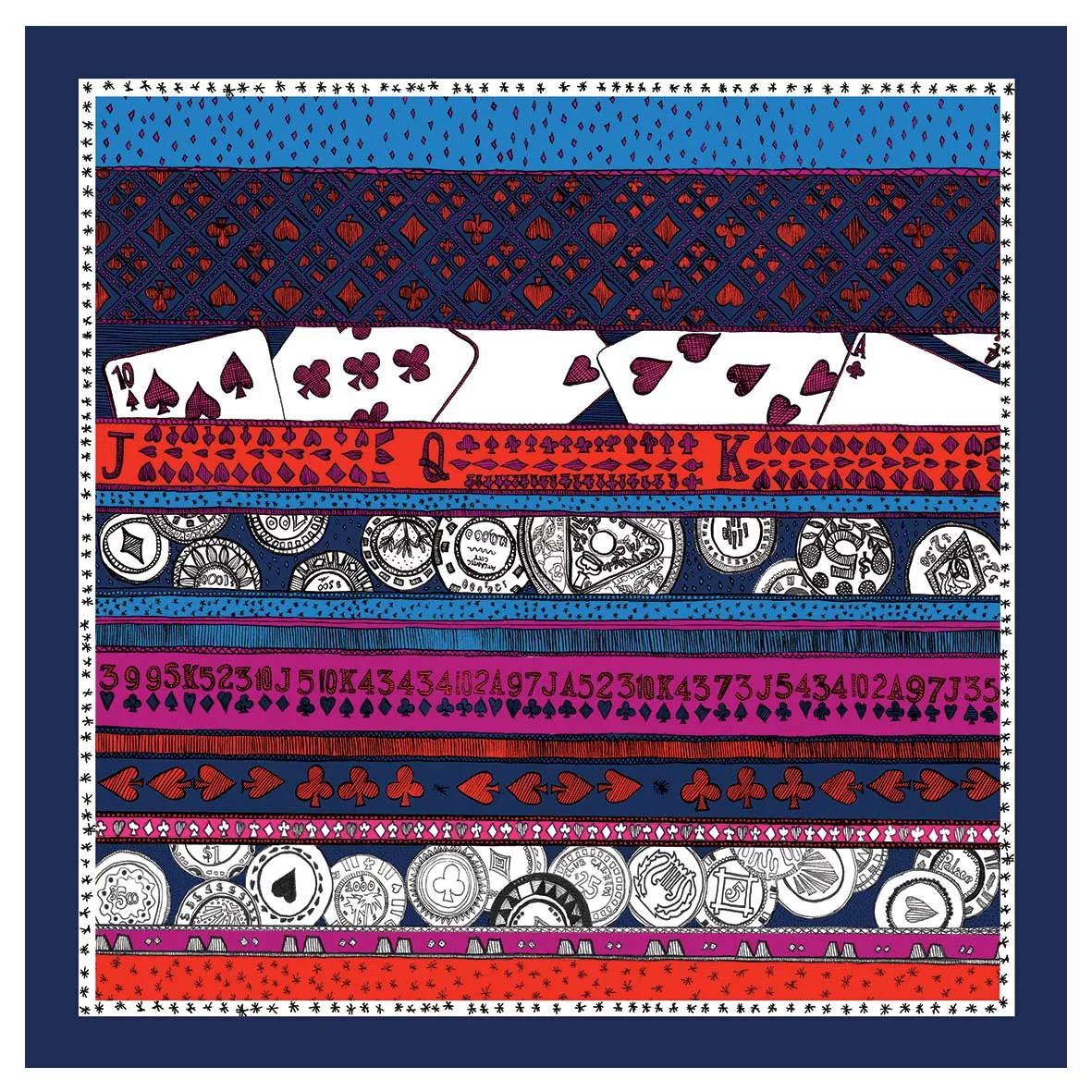 Casino Blue Wool Scarf