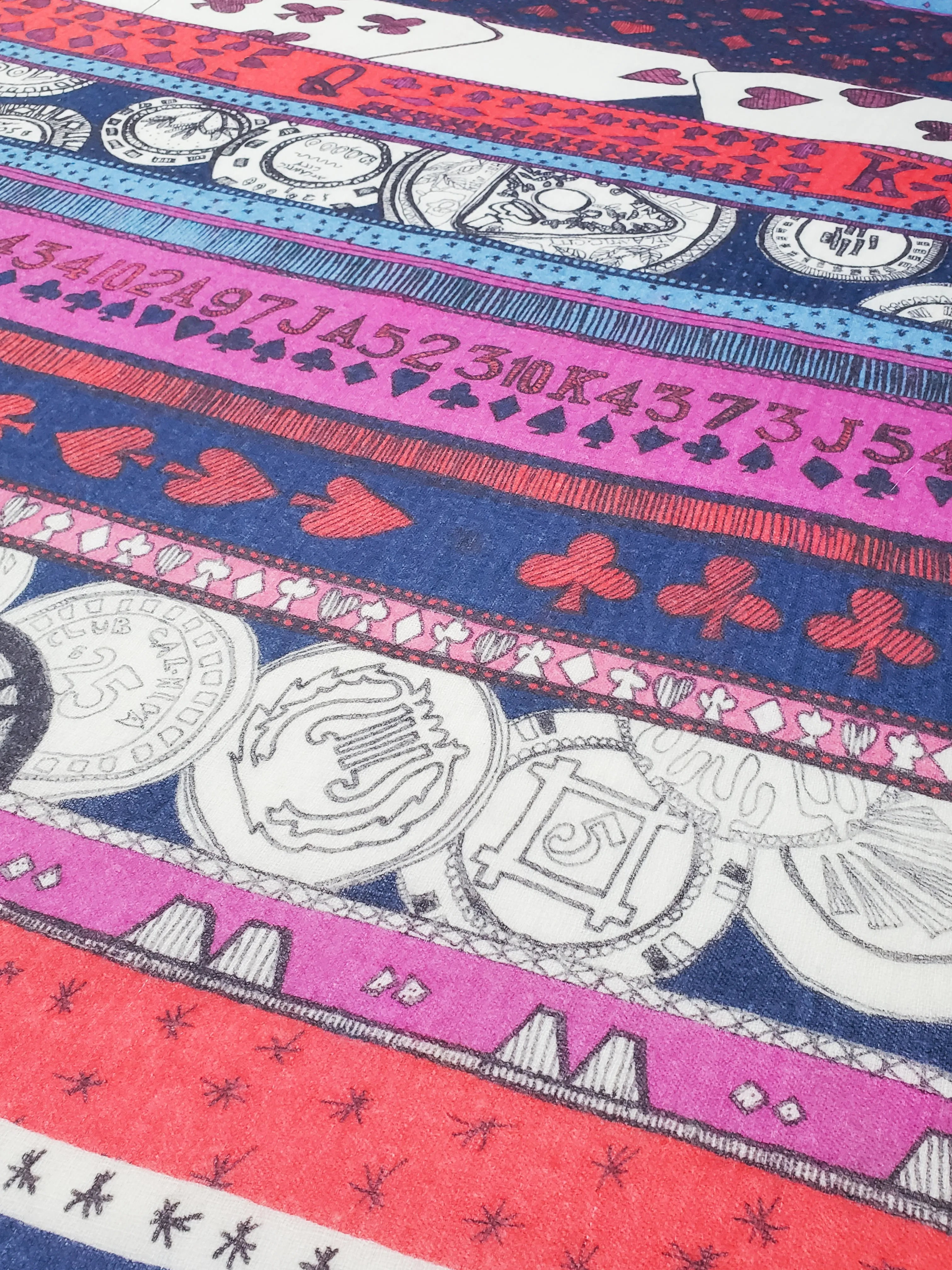 Casino Blue Wool Scarf