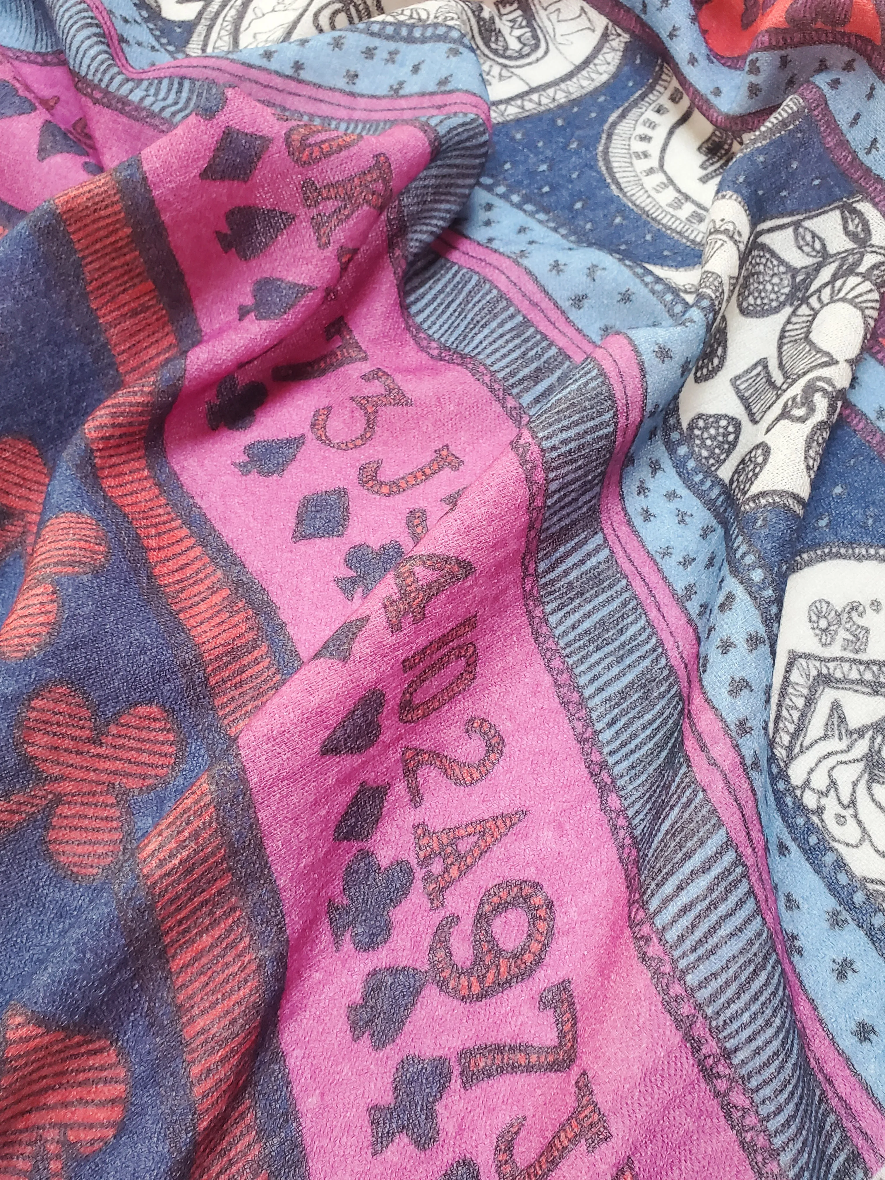 Casino Blue Wool Scarf