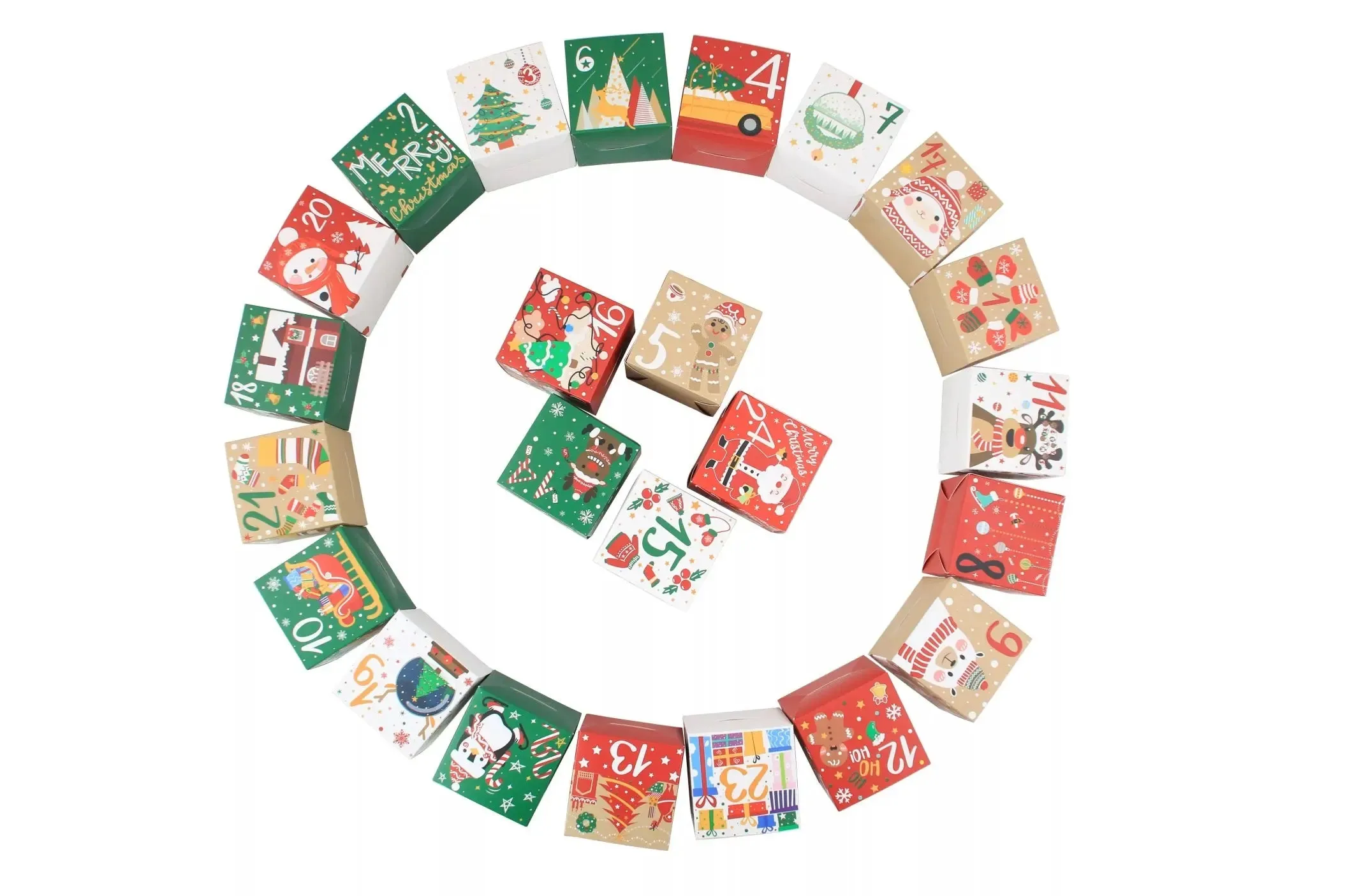 Christmas cookie boxes advent calendars x24 pc