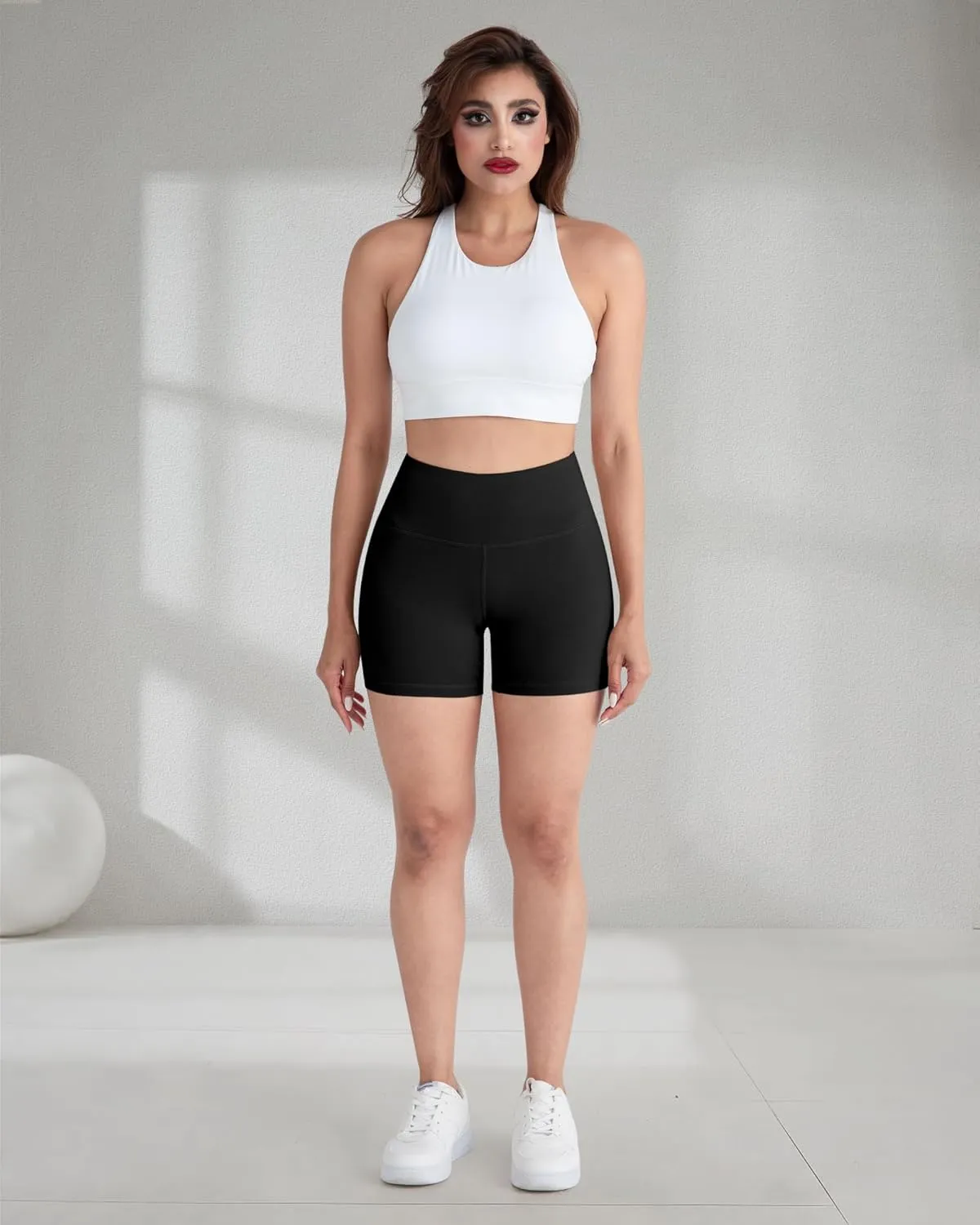 CHRLEISURE High Waisted Spandex Biker Shorts, Workout Booty Soft Yoga Shorts for Women
