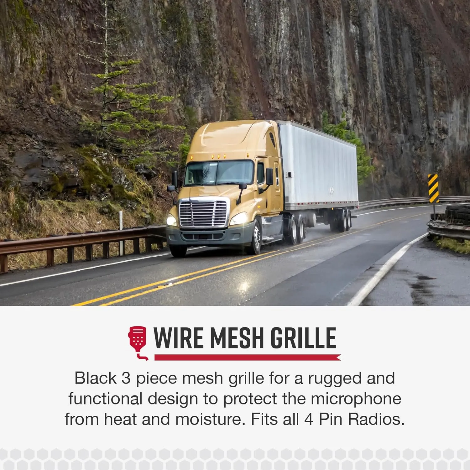 Cobra HG M75 Premium Power Replacement CB Microphone (Black)  4-Pin Connector, 9 Foot HighFlex Cord, Heavy Duty ABS Shell, Wire Mesh Grille, Push To Talk, 2 Transistor Amp (9V Battery, Not Incl)