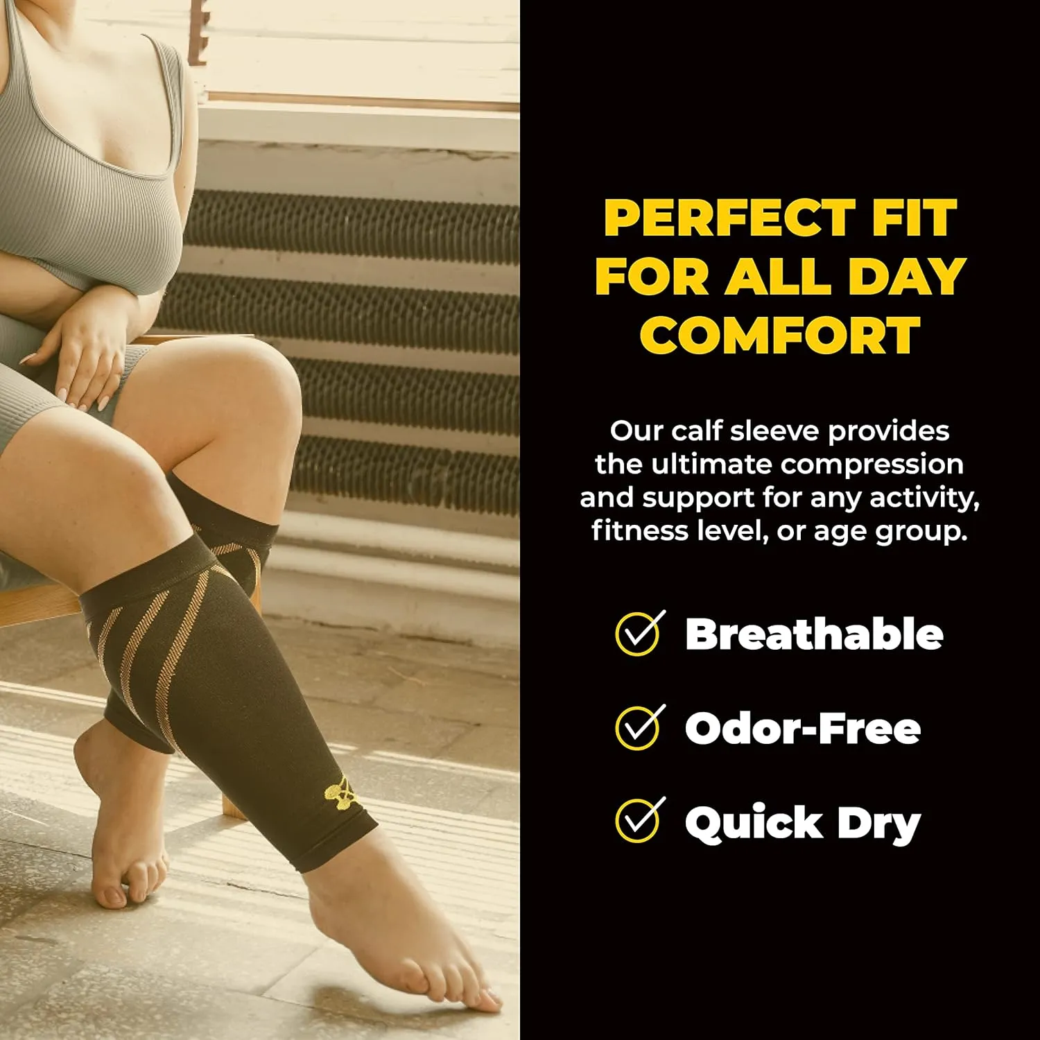 CopperJoint Wide Calf Compression Sleeve Men - Compression Calf Sleeve Women, Leg Sleeves for Men, Knee and Legs Sleeves Support for Runners, Basketball, Workout, Sports, 20-30mmHg - 2XL