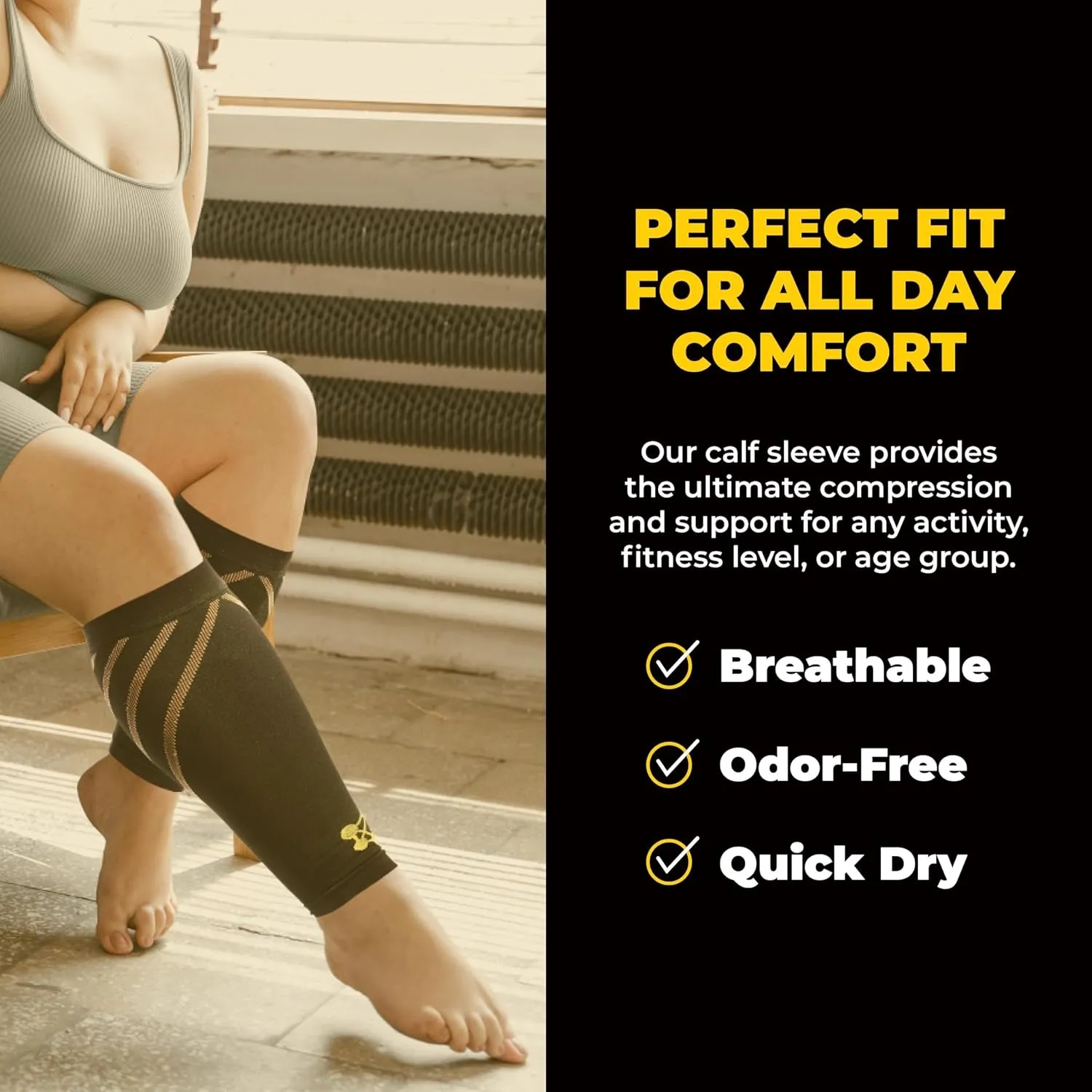 CopperJoint Wide Calf Compression Sleeve Men - Compression Calf Sleeve Women, Leg Sleeves for Men, Knee and Legs Sleeves Support for Runners, Basketball, Workout, Sports, 20-30mmHg - 2XL