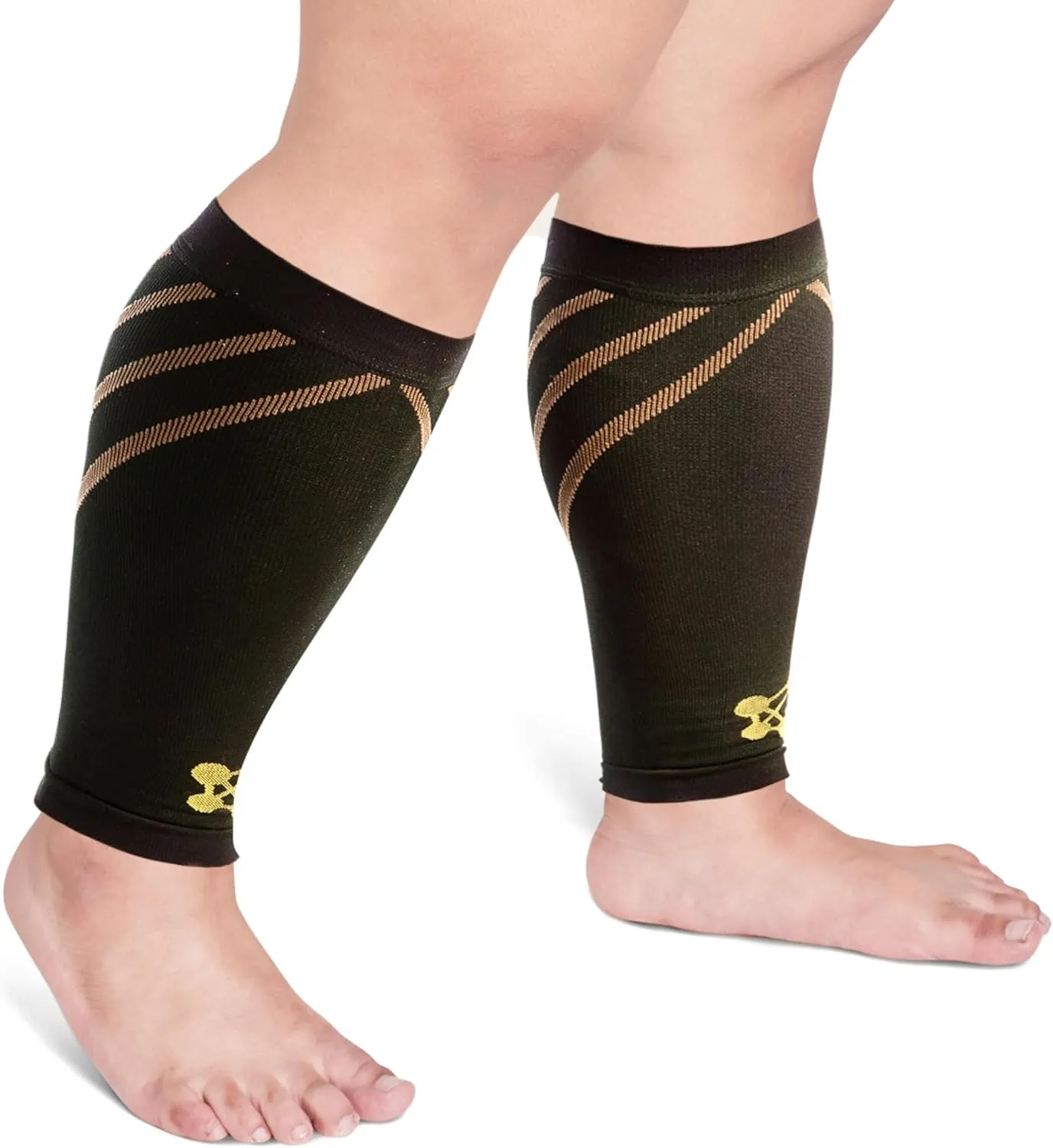 CopperJoint Wide Calf Compression Sleeve Men - Compression Calf Sleeve Women, Leg Sleeves for Men, Knee and Legs Sleeves Support for Runners, Basketball, Workout, Sports, 20-30mmHg - 2XL
