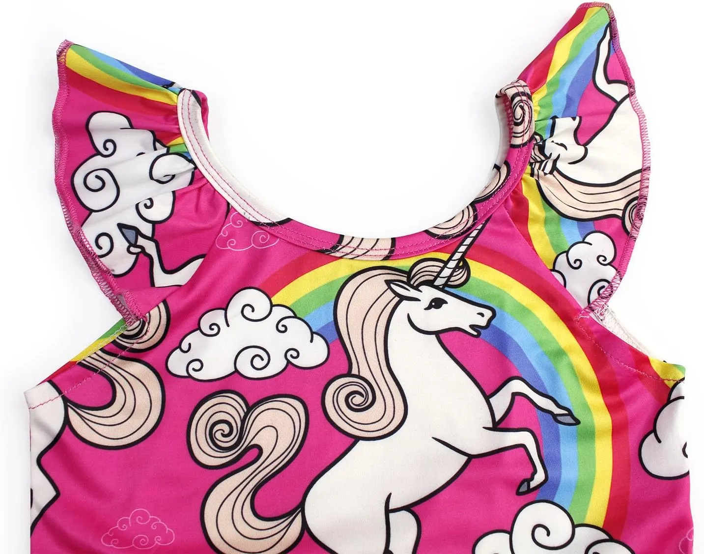 COTRIO Girls Swimsuit Rainbow Unicorn Tankini Swimwear Bathing Suit 2 Piece Beach Bikini for 2-10 Years Toddler Baby