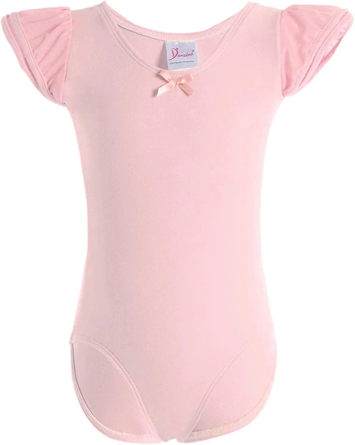 Dancina Girls Leotard for Ballet and Dance - Short Sleeve Toddler Leotard with Adorable Ruffles  Comfortable Cotton Stretch