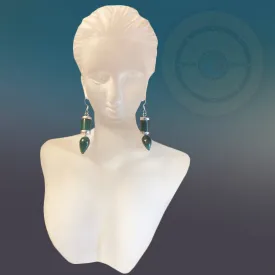 Dangle statement, Green Onyx Teardrop Earring