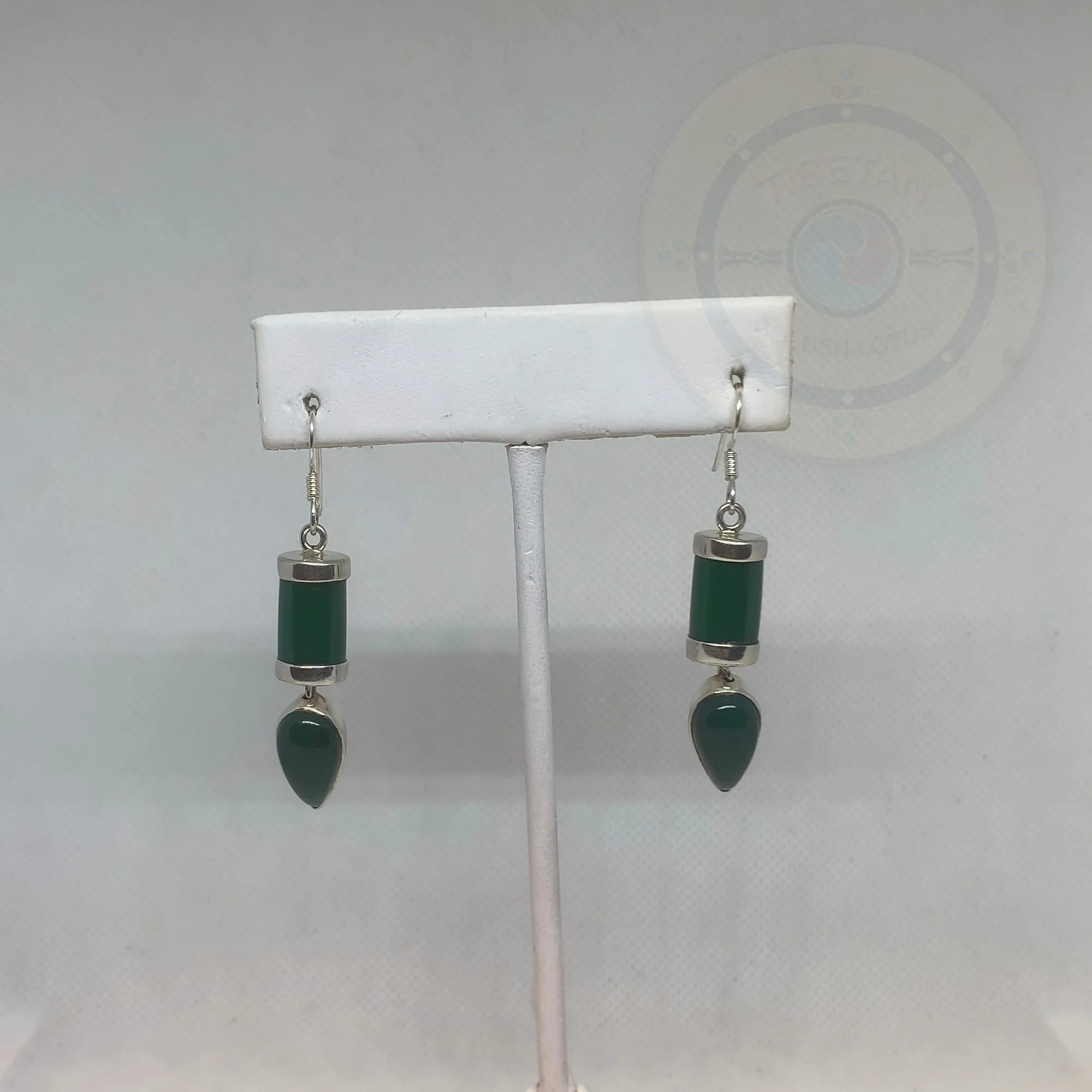 Dangle statement, Green Onyx Teardrop Earring