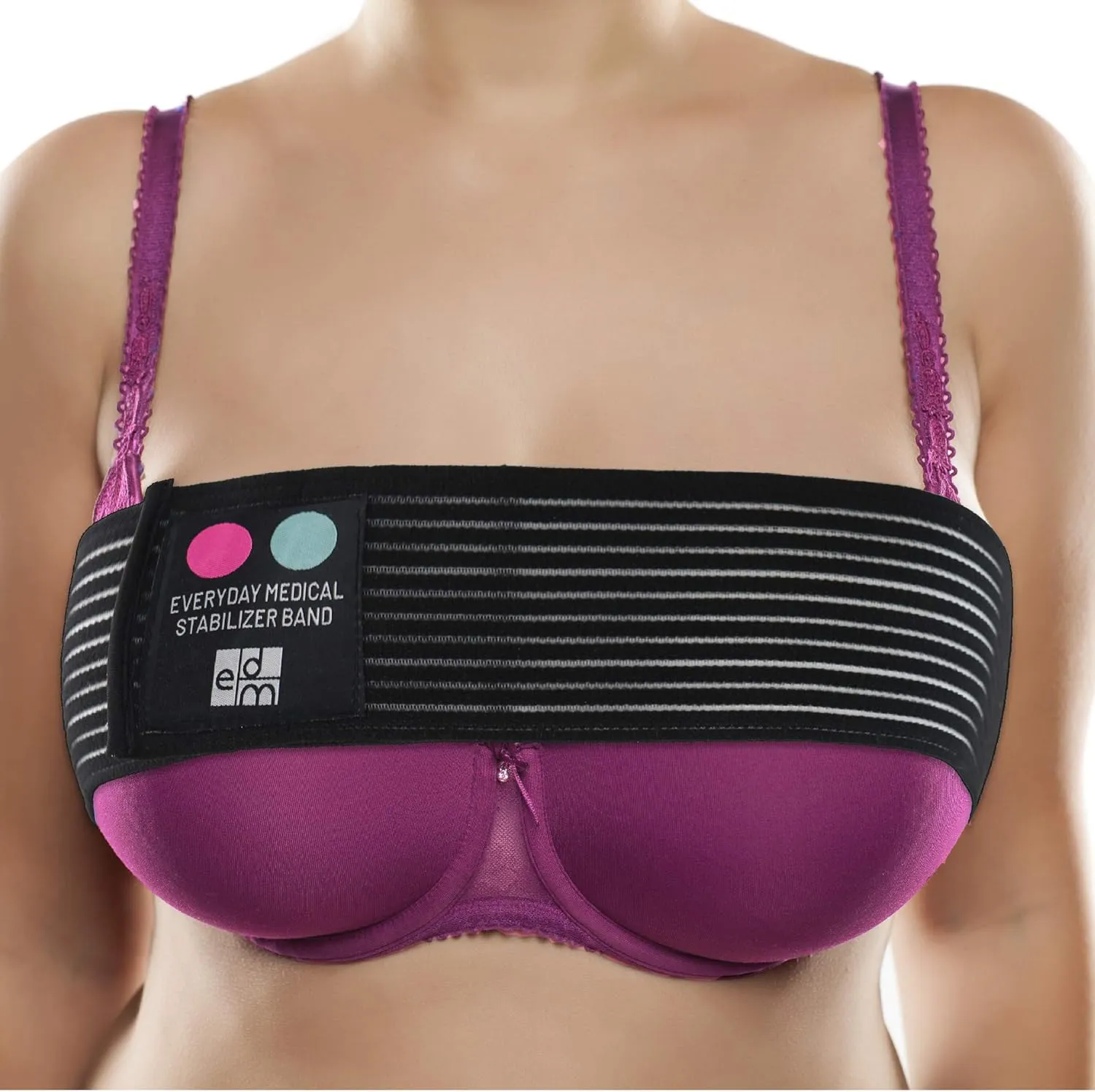 Everyday Medical Post Surgery Breast Band - 2 Pack I Implant Stabilizer I Post Surgery Breast Augmentation Support Band Wrap I Chest and Breast Support Bandage