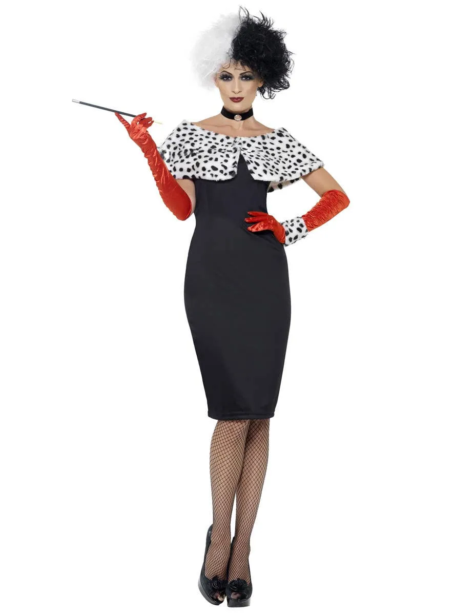 Evil Madame Womens Plus Size Cruella Costume