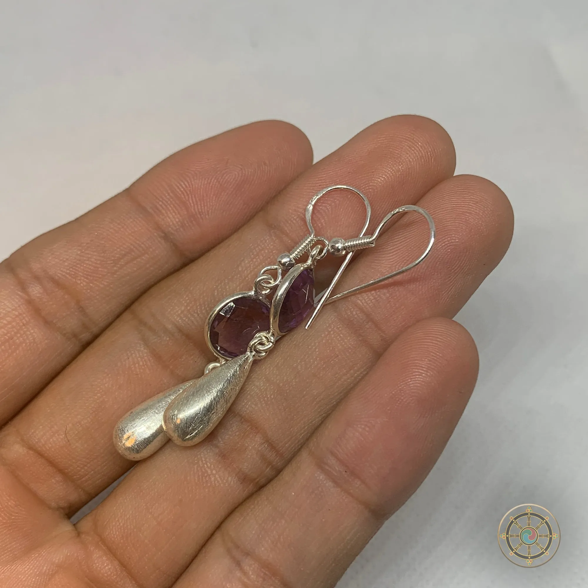 Faceted Rose Teardrop Earring