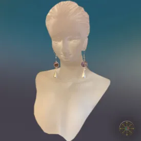Faceted Rose Teardrop Earring
