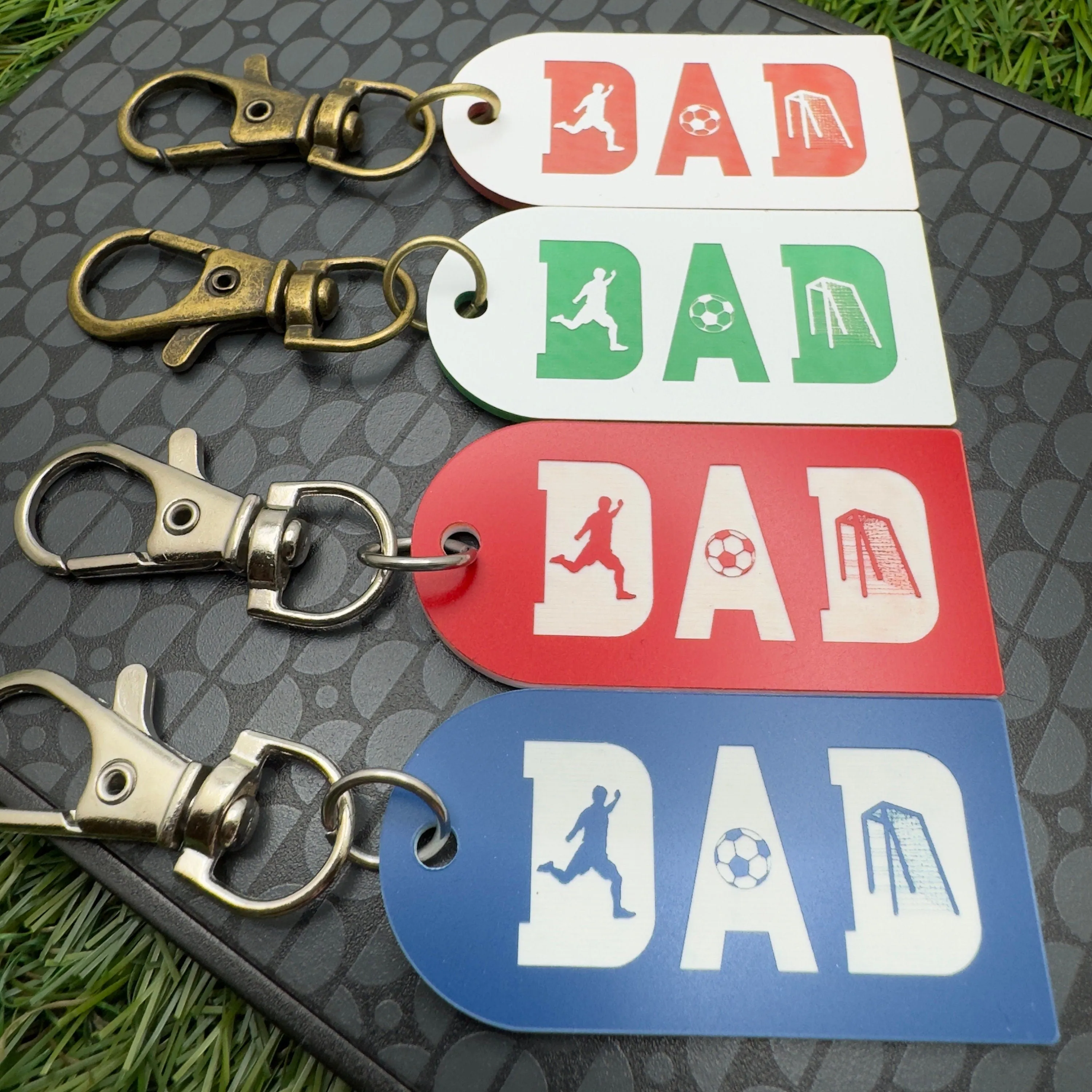 Football Keyring for Dad Personalised Gift Football Lovers Keychain