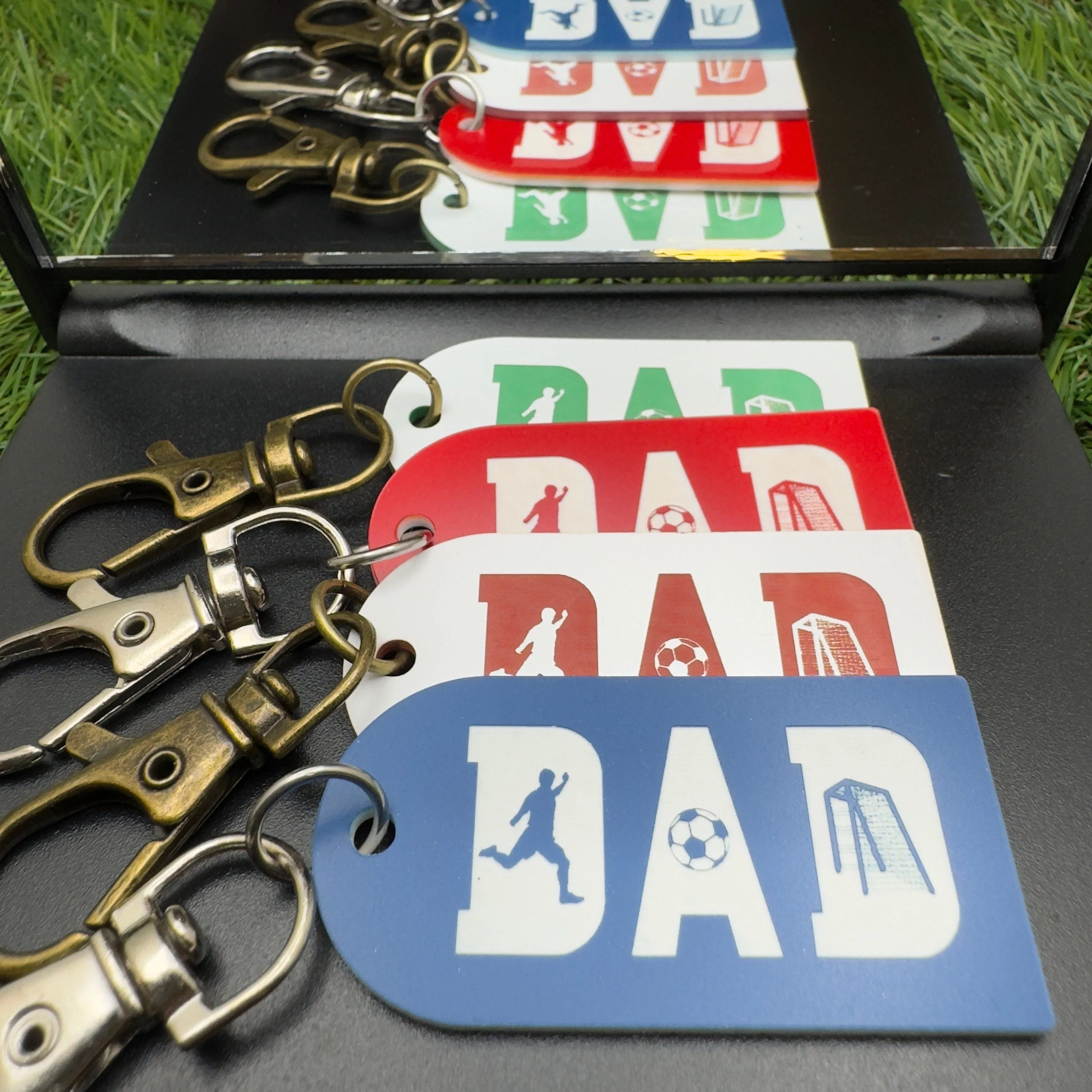Football Keyring for Dad Personalised Gift Football Lovers Keychain