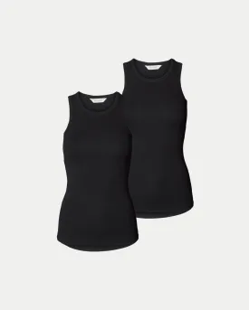 FOREVER BASIC PACK - ALBERTE RIB COTTON TOP - BLACK
