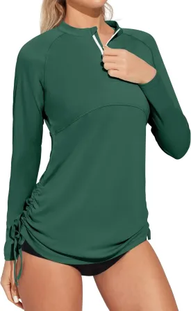 Heathyoga Rash Guard for Women UPF 50  UV Sun Protection Swim Shirt for Woman Long Sleeve Swimsuits Bathing Suit Tops
