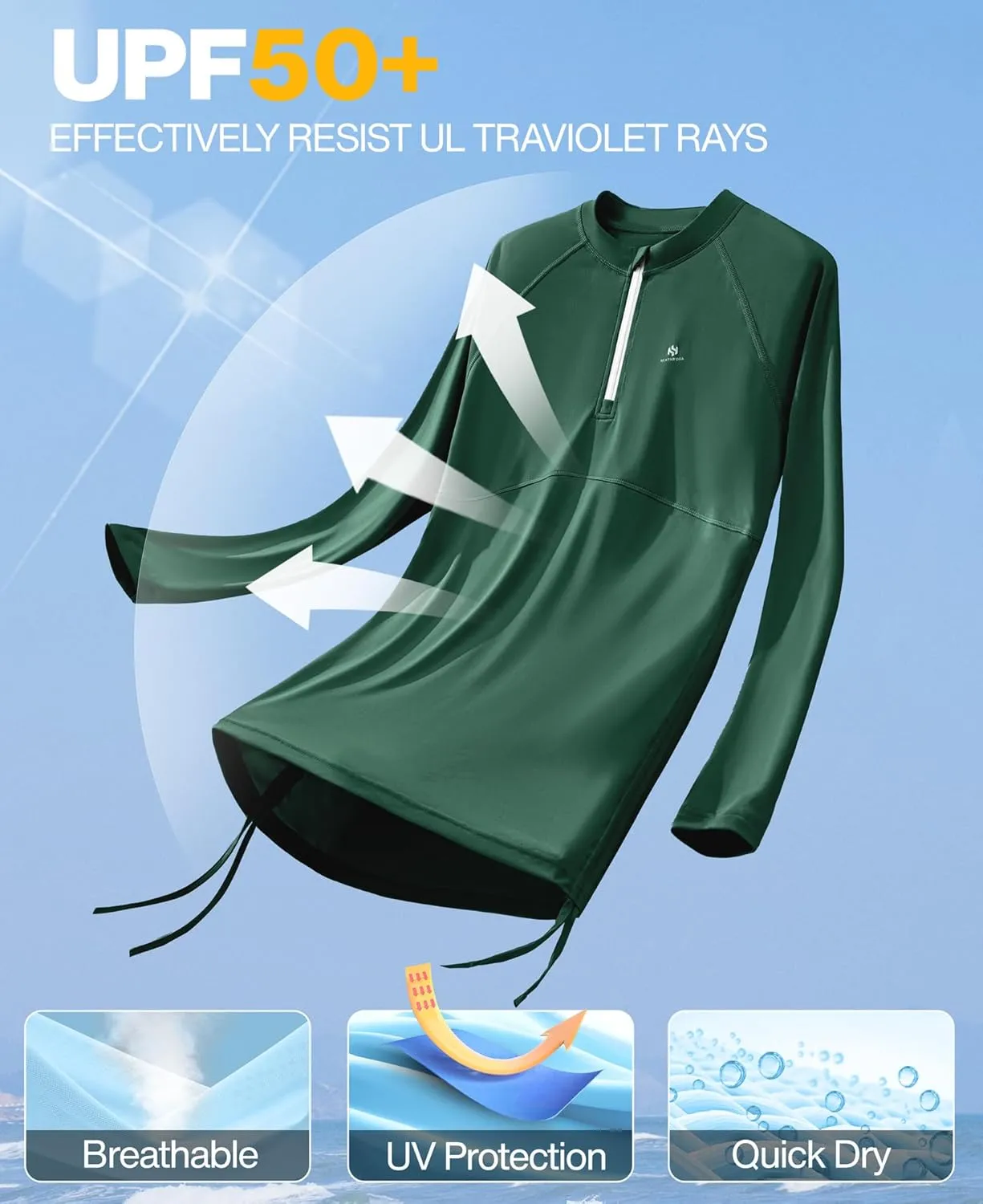 Heathyoga Rash Guard for Women UPF 50  UV Sun Protection Swim Shirt for Woman Long Sleeve Swimsuits Bathing Suit Tops