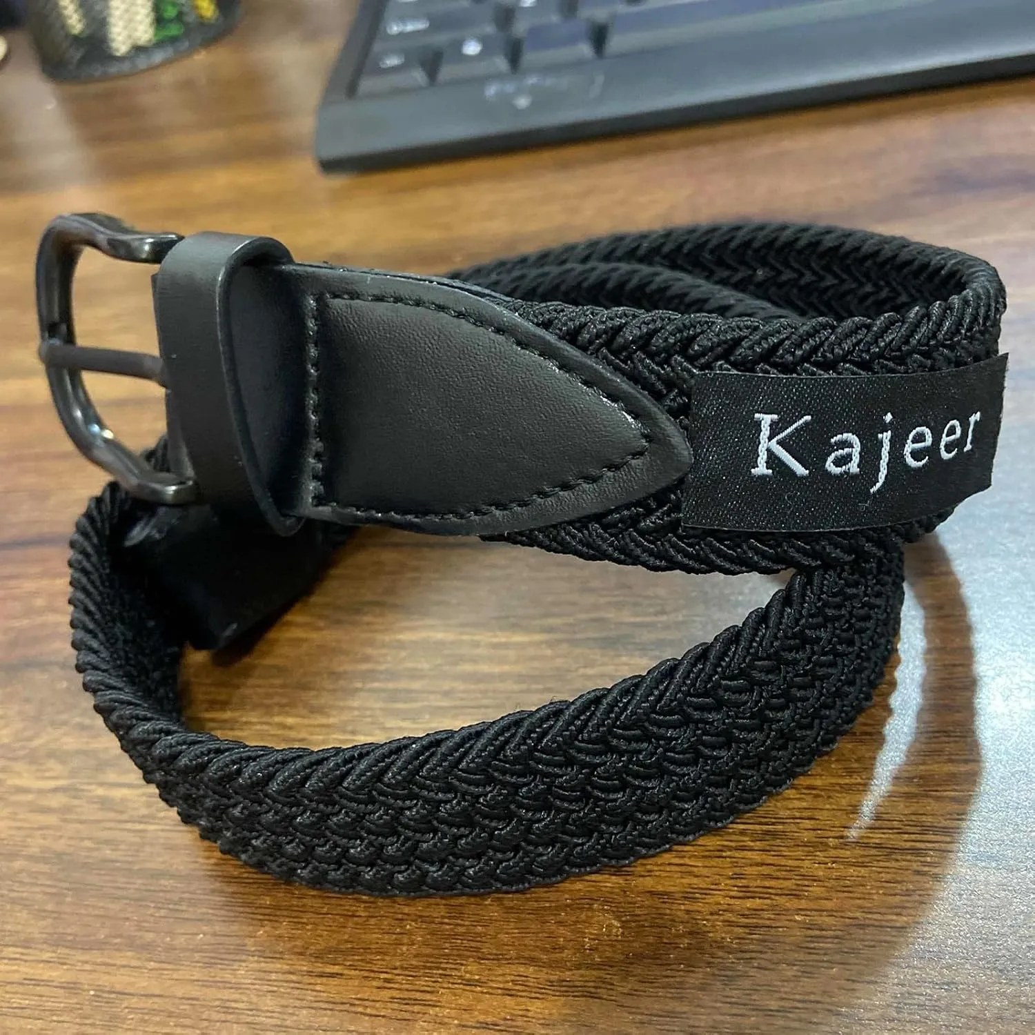 Kajeer Kids Belt for Boy, Stretch Braide Toddler Belt Pin Buckle Elastic Woven PU Golf Toddler Youth Belt for Casual