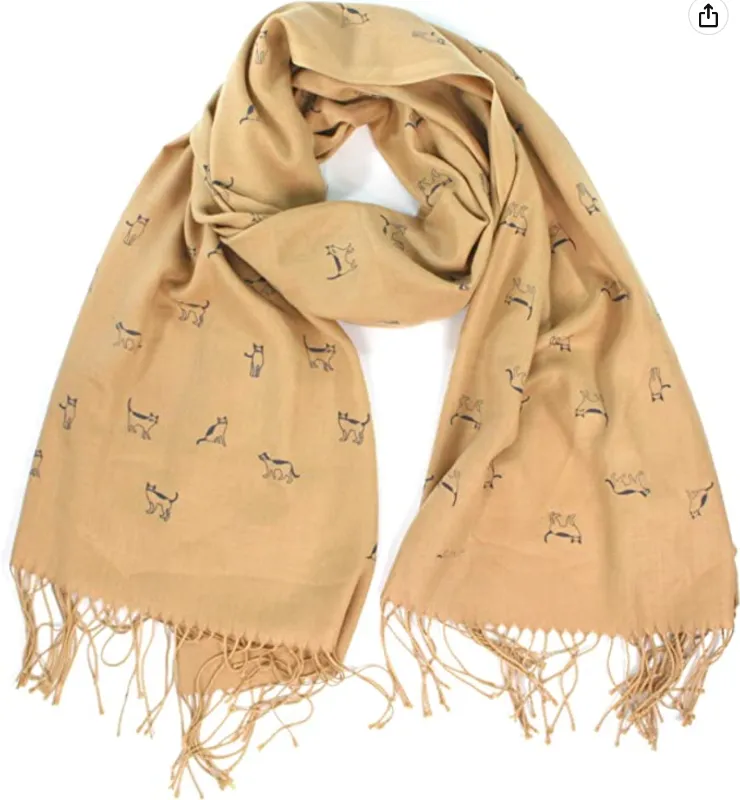 Komati Thick Pashmina Camel Brown Scarf