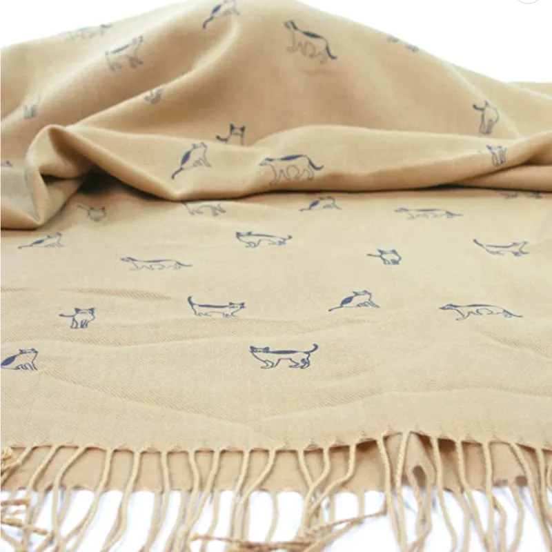 Komati Thick Pashmina Camel Brown Scarf