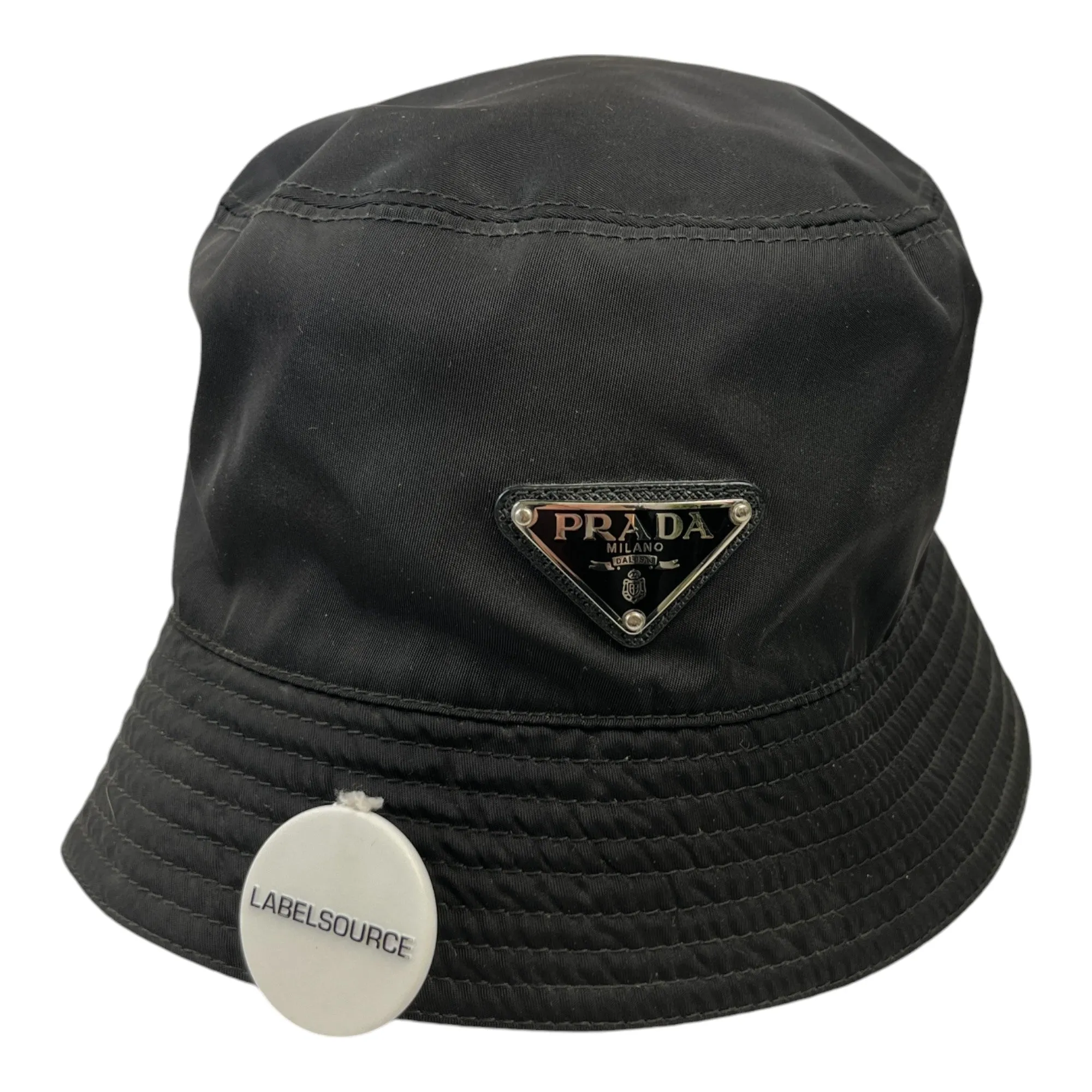 Men's Plaque Logo Bucket Hat Black Size M