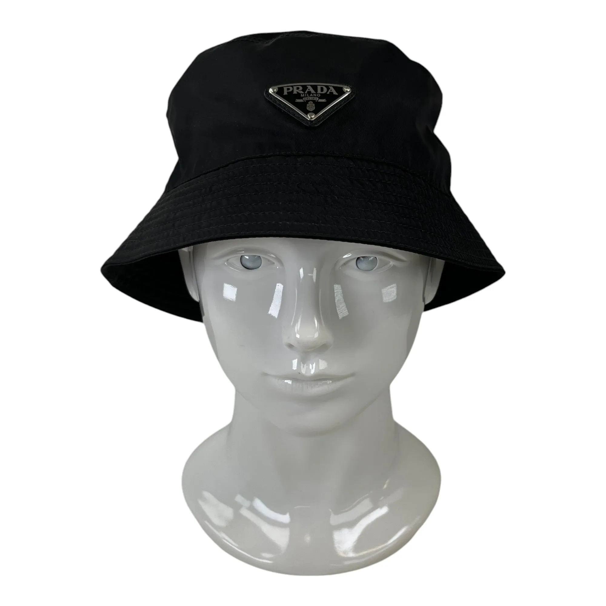 Men's Plaque Logo Bucket Hat Black Size M