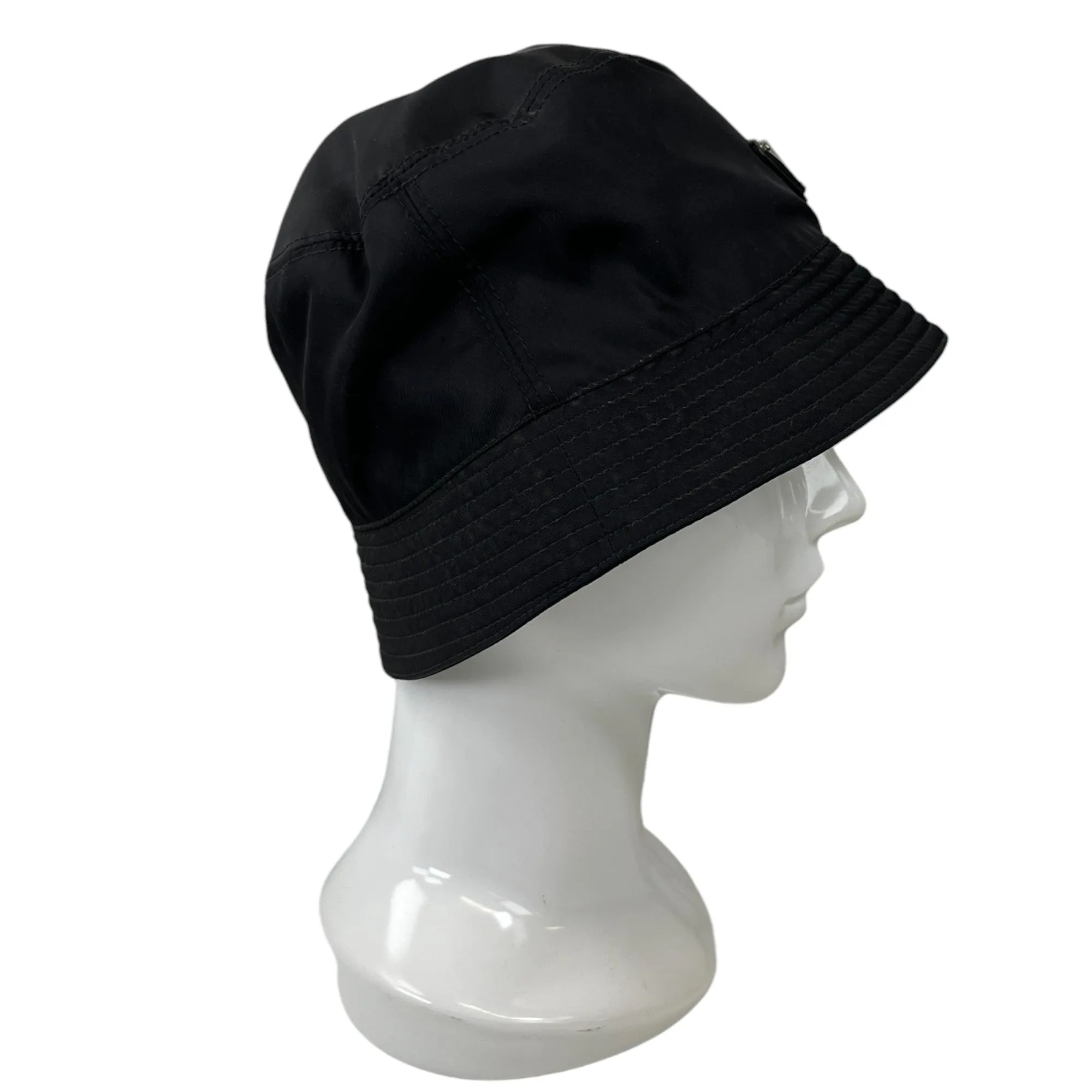 Men's Plaque Logo Bucket Hat Black Size M