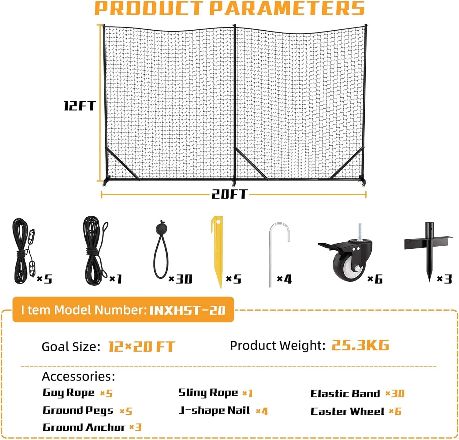 MR Ball Stop Net System, Movable Heavy Duty Backstop Net, 2 in 1 Multi-Sport Stop Netting, Ball Barrier Sports Practice Barrier Net for Professional, College and Grade School Training