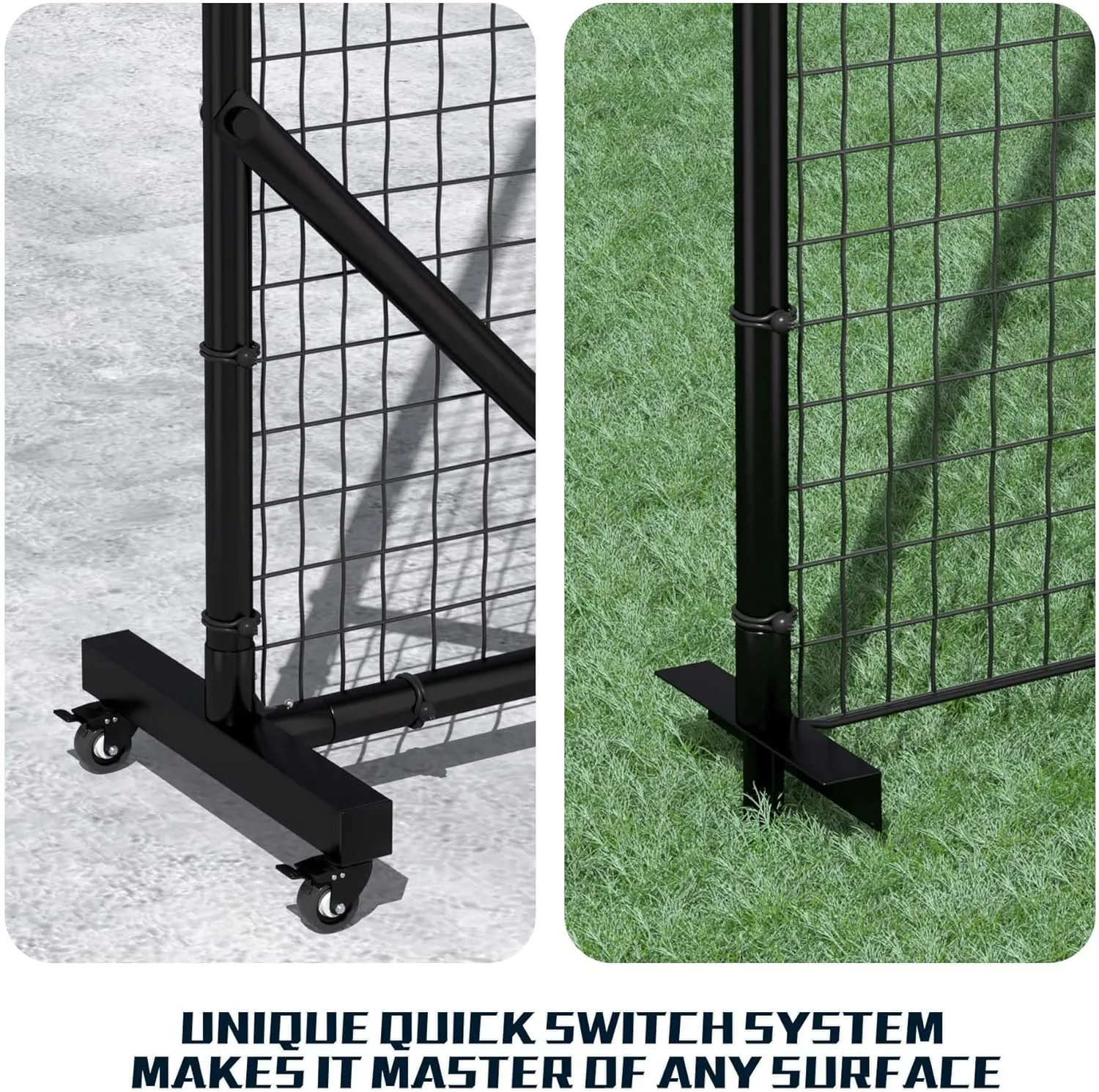 MR Ball Stop Net System, Movable Heavy Duty Backstop Net, 2 in 1 Multi-Sport Stop Netting, Ball Barrier Sports Practice Barrier Net for Professional, College and Grade School Training