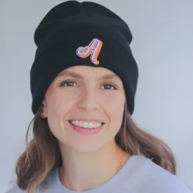 Personalised Black Beanie with Embroidered 3D Initial