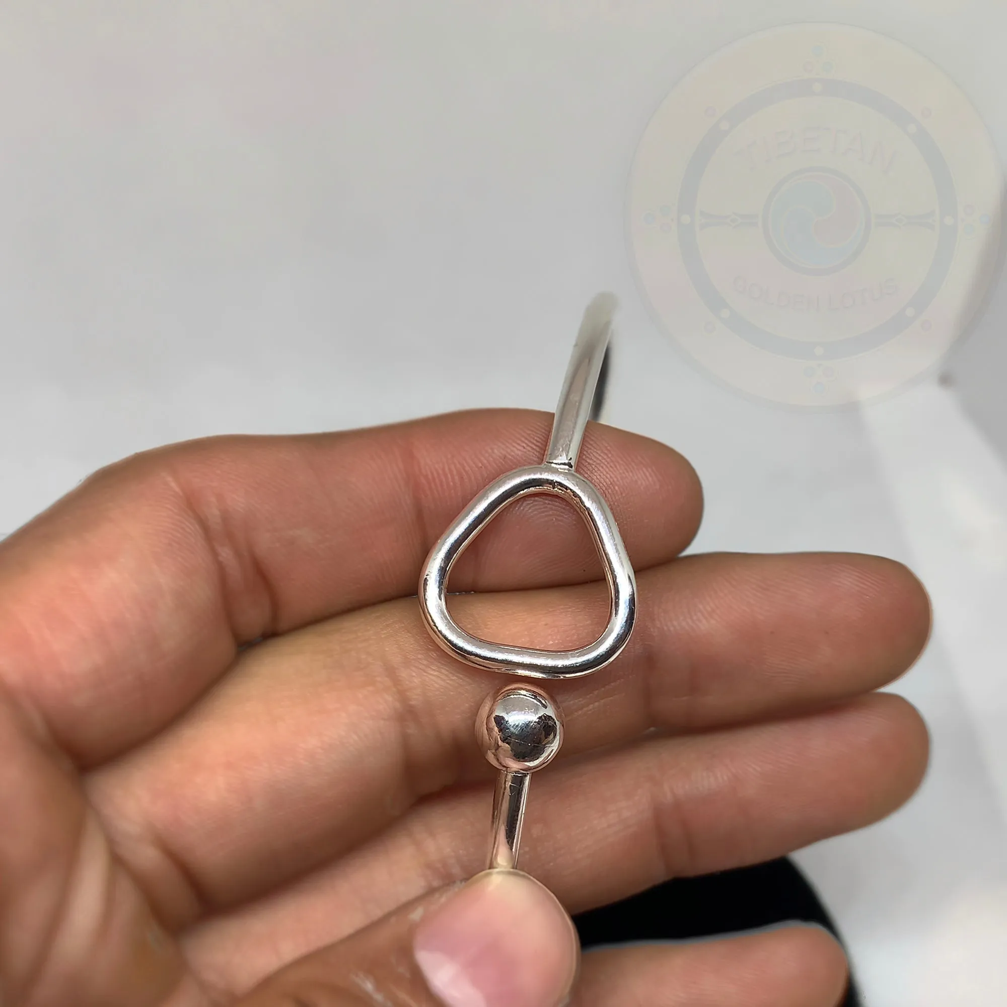 Plain Sterling Silver Bangle Open Bracelet