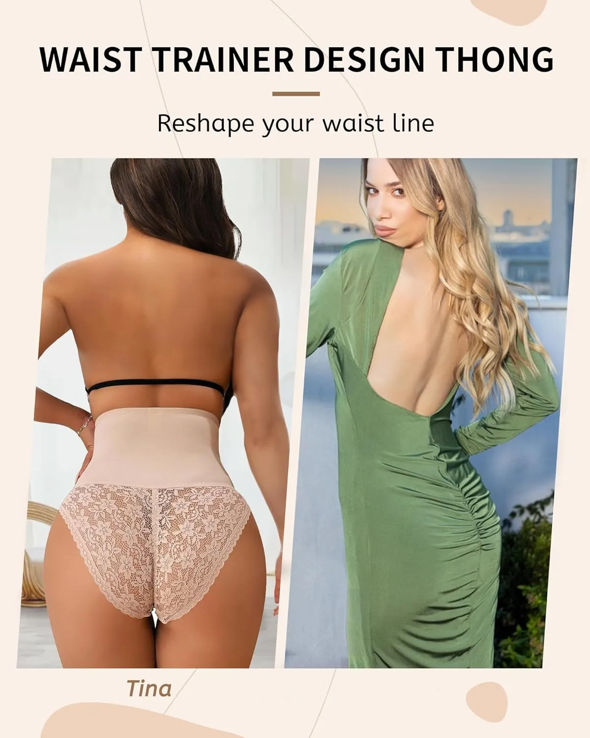 SHAPSHE Tummy Control Thong Shapewear for Women Corset Butt Lifting Underwear Thong Body Shaper Panties Girdle Shapewear
