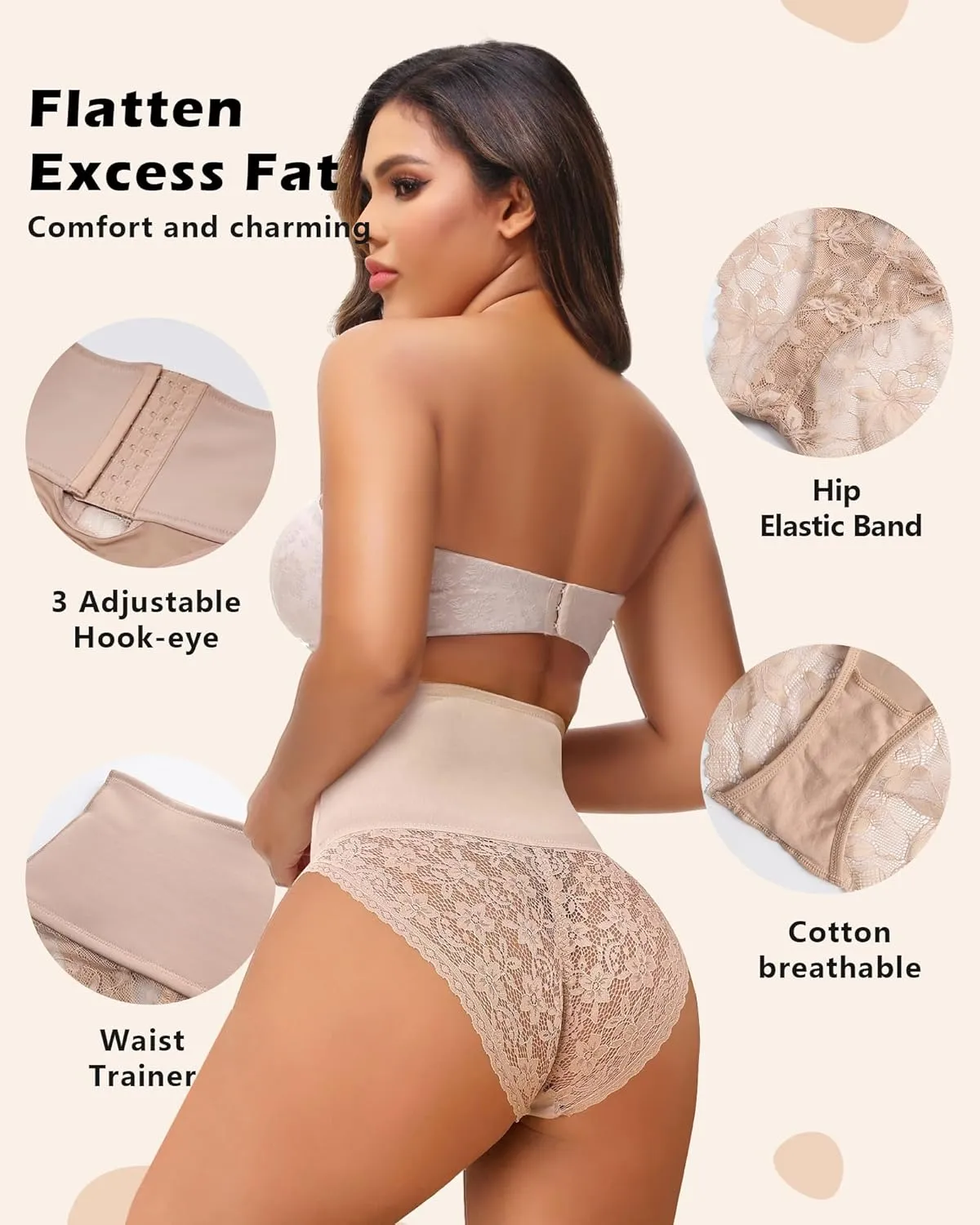SHAPSHE Tummy Control Thong Shapewear for Women Corset Butt Lifting Underwear Thong Body Shaper Panties Girdle Shapewear