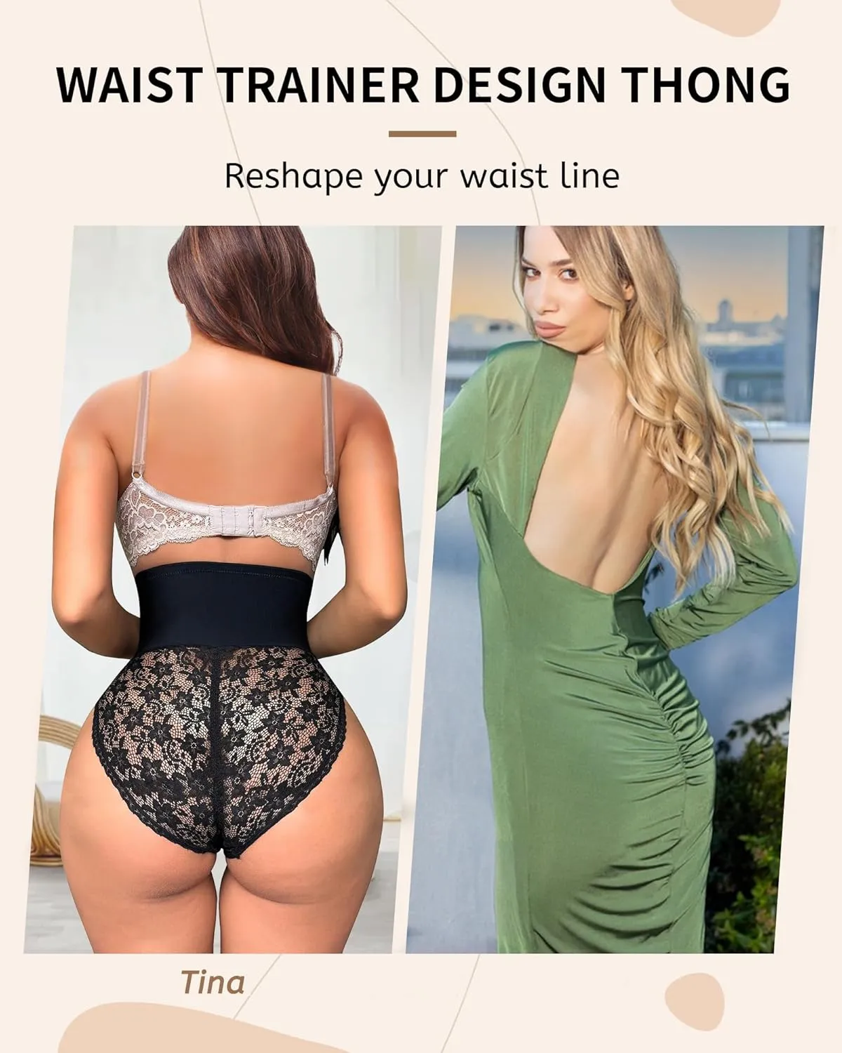 SHAPSHE Tummy Control Thong Shapewear for Women Corset Butt Lifting Underwear Thong Body Shaper Panties Girdle Shapewear