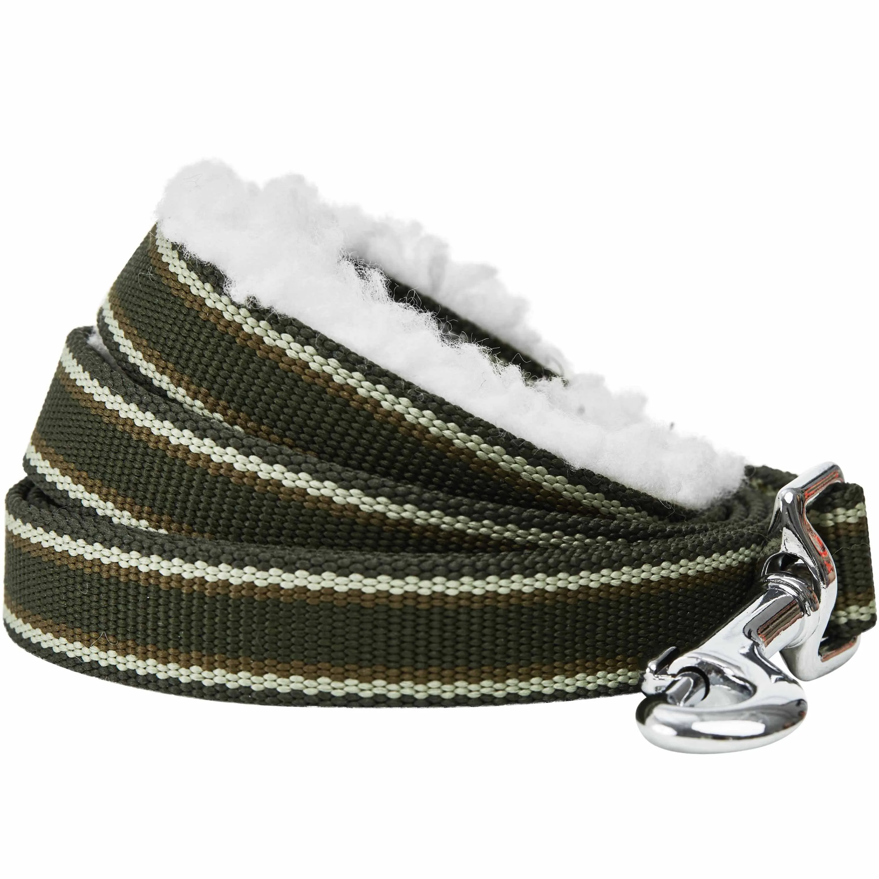 Sherpa Fleece Padded Dog Leash in Multi-color Stripes