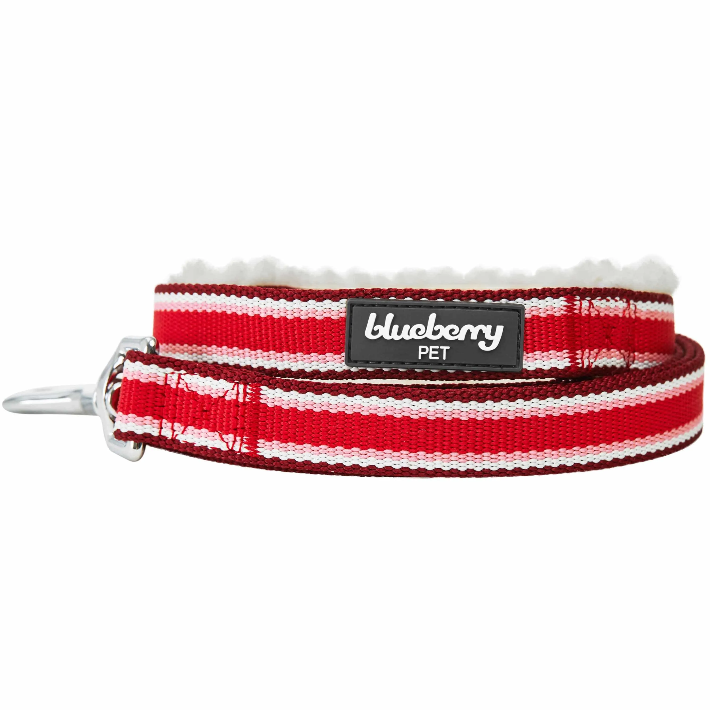Sherpa Fleece Padded Dog Leash in Multi-color Stripes