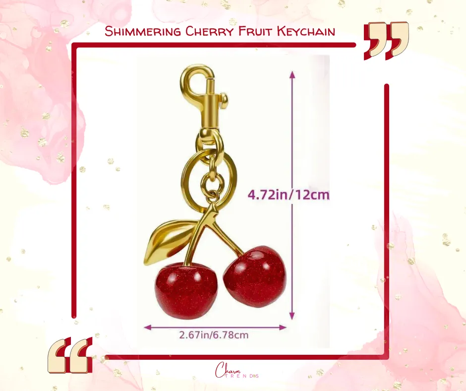 Shimmering Cherry Fruit Keychain